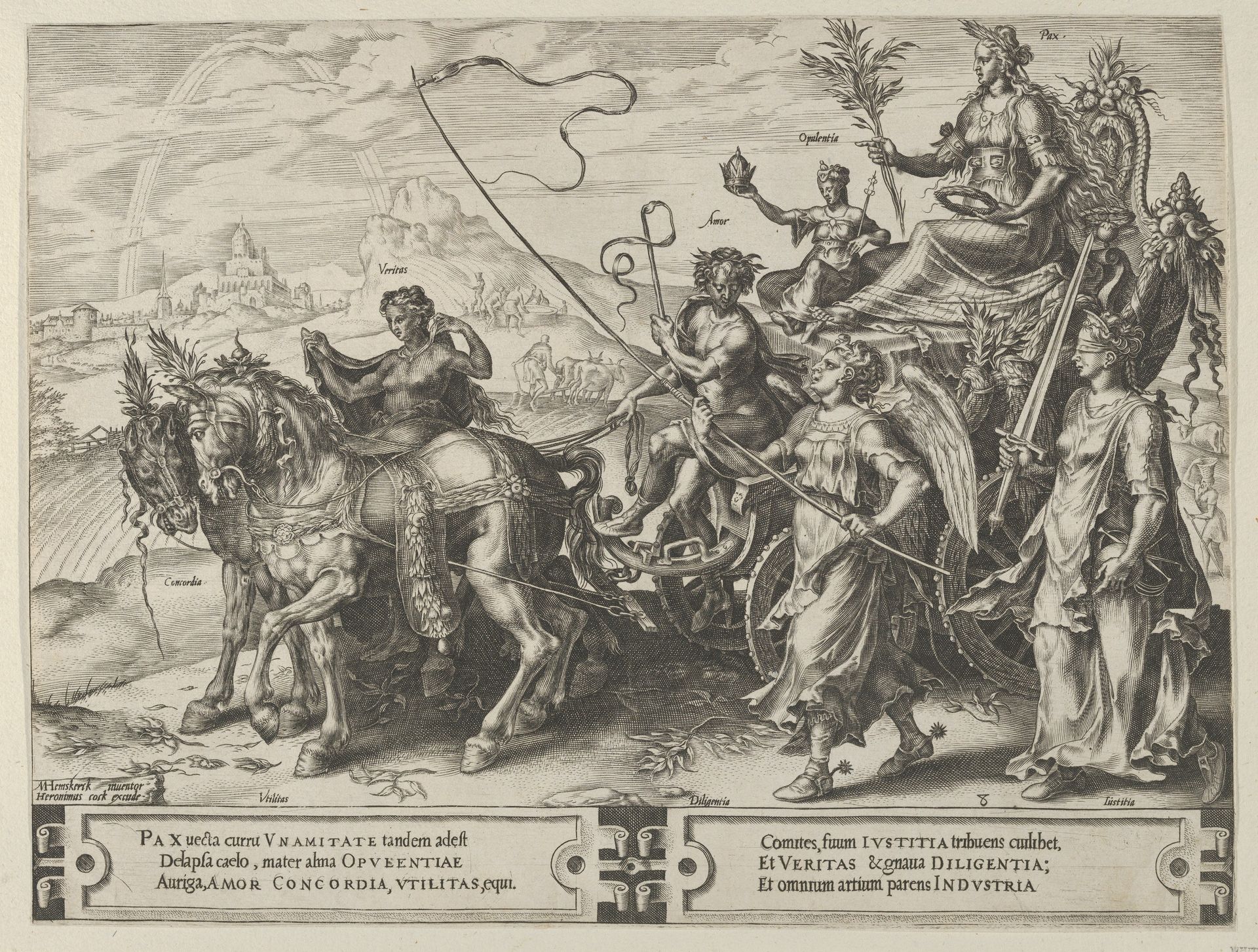 The Triumph of Peace, from The Cycle of the Vicissitudes of Human Affairs, plate 8 by Cornelis Cort