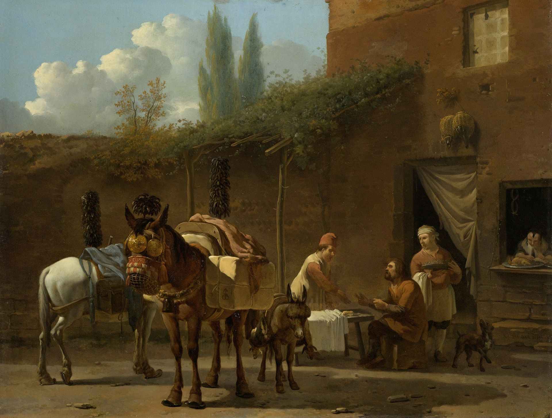 Muleteers at an Inn by Karel du Jardin