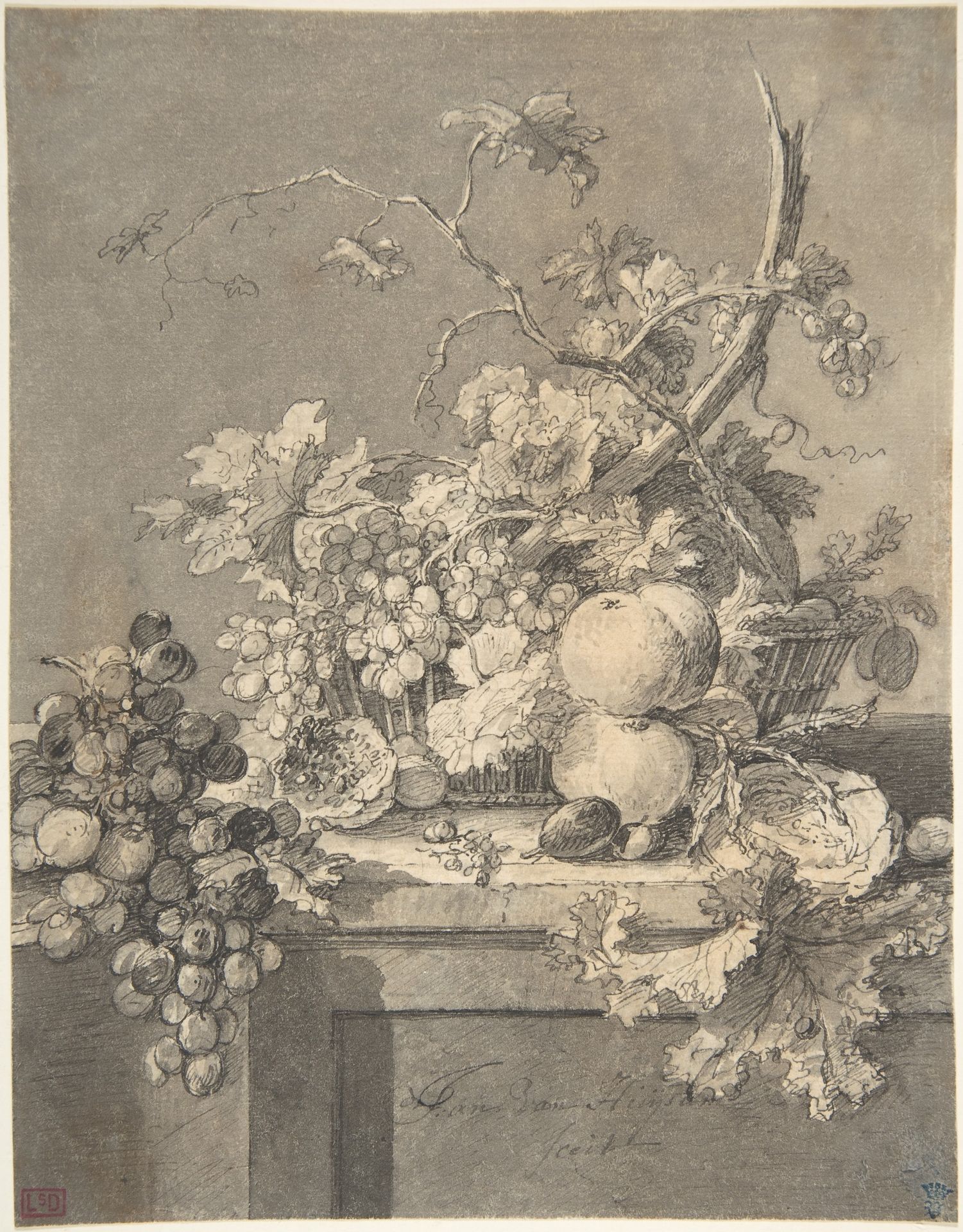 A Basket of Fruit by Jan van Huysum