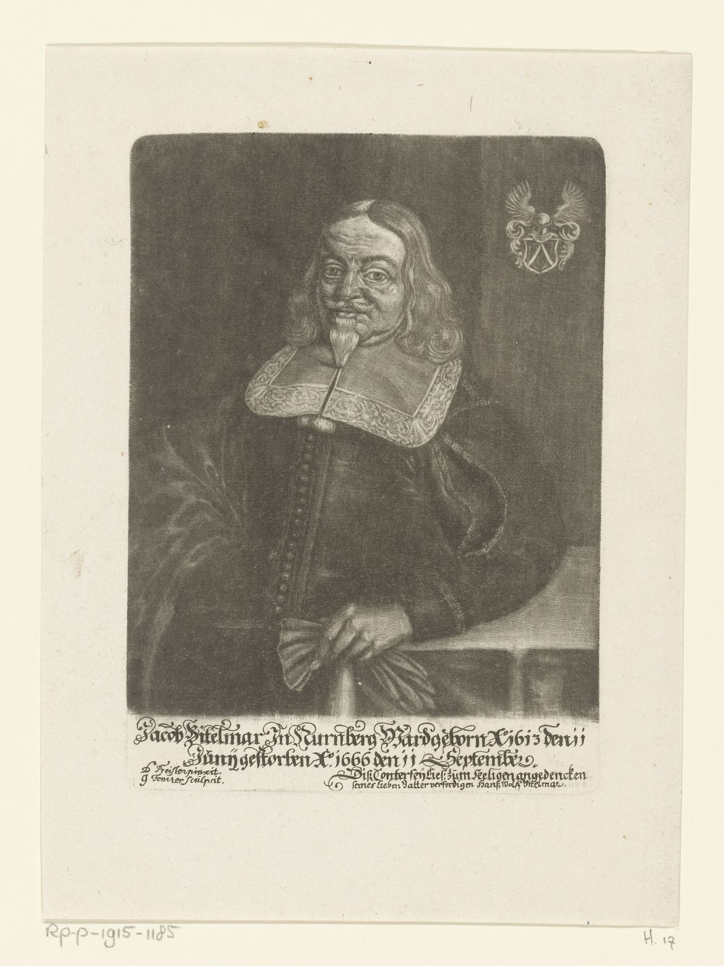 Portret van Jakob Bitelmar by Georg Fennitzer