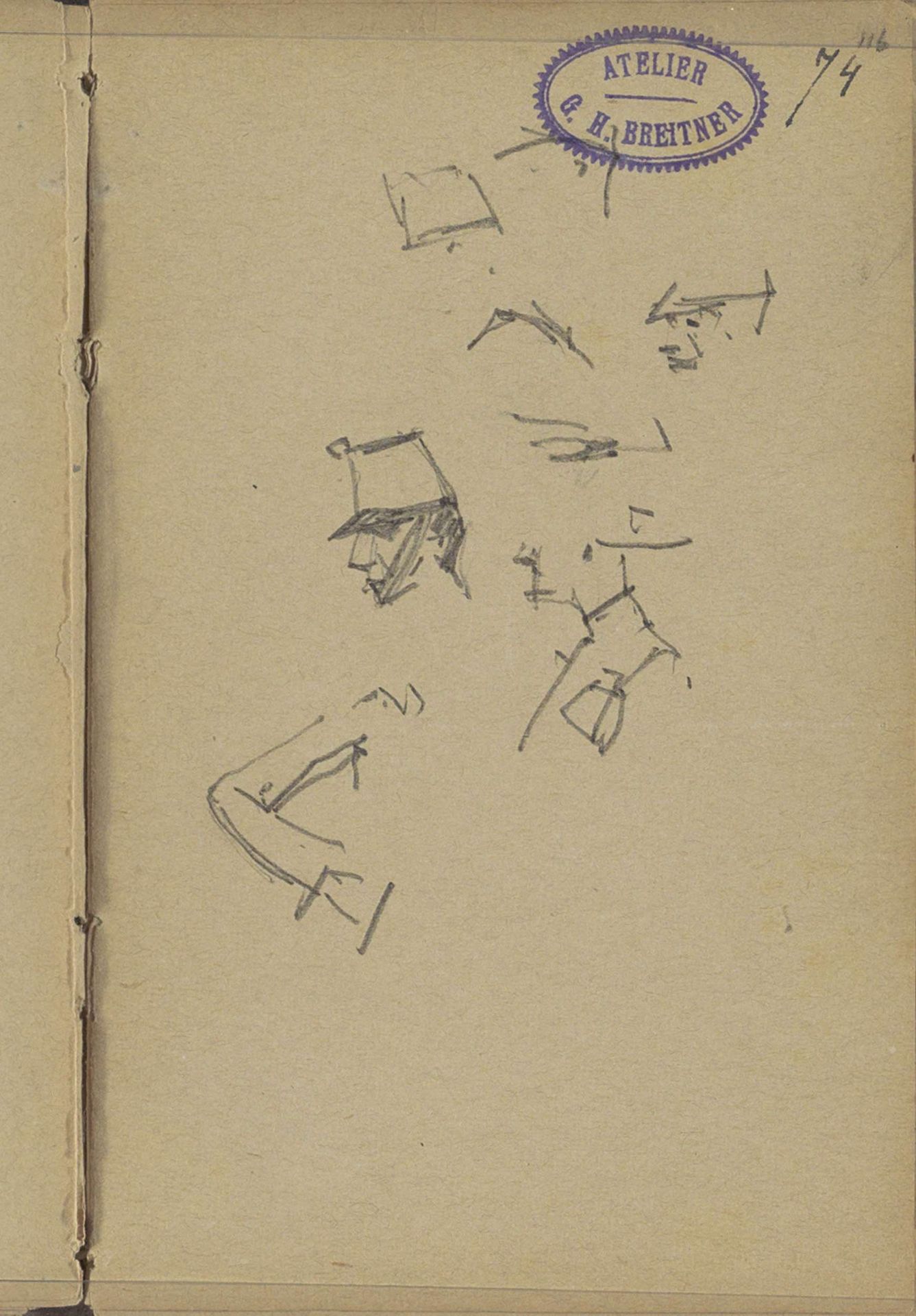 Studies van soldaten by George Hendrik Breitner