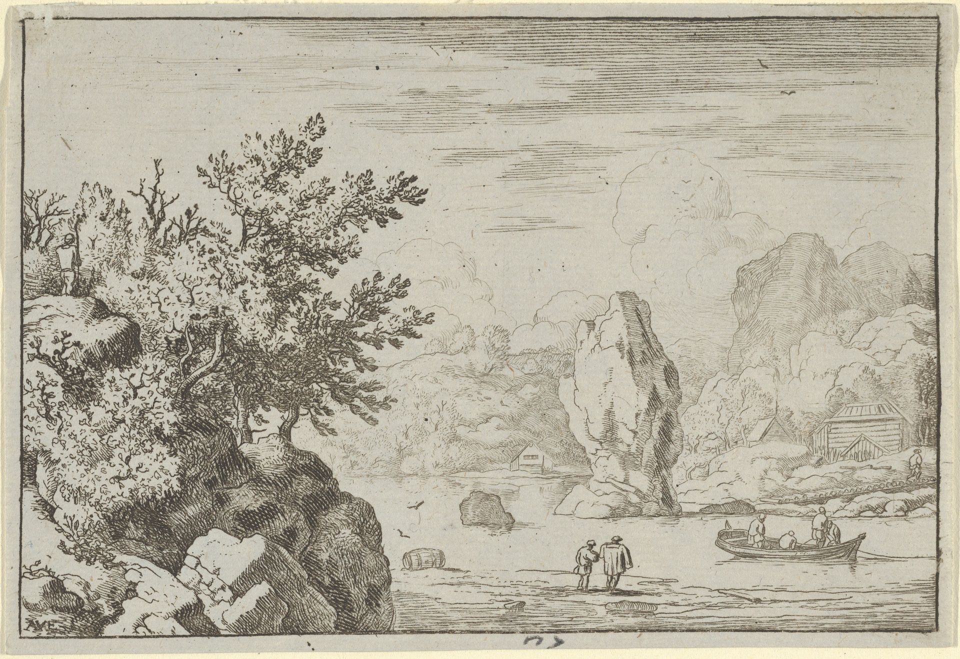 The Rock in the Middle of the River by Allart van Everdingen