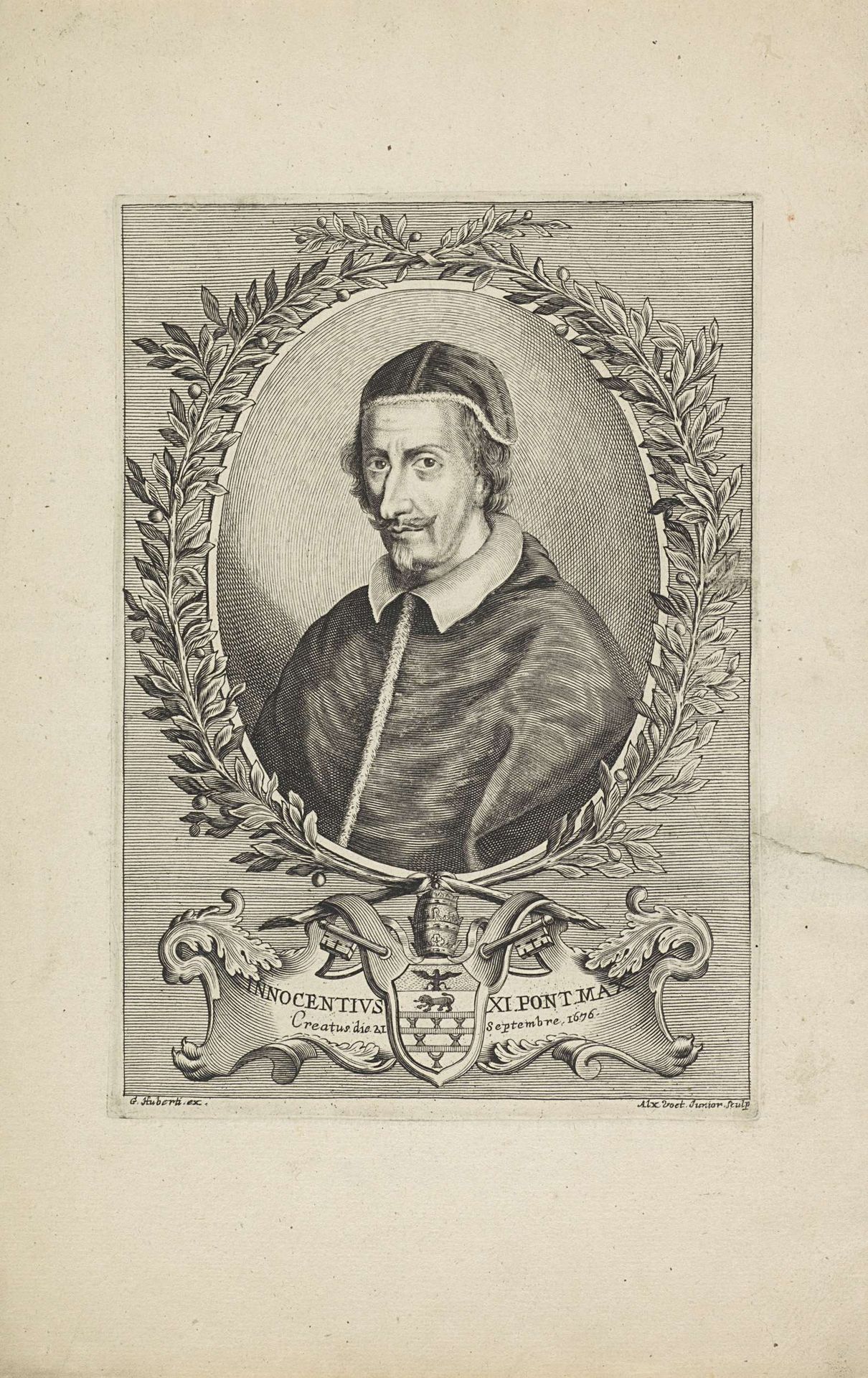 Portret van paus Innocentius XI by Alexander (II) Voet