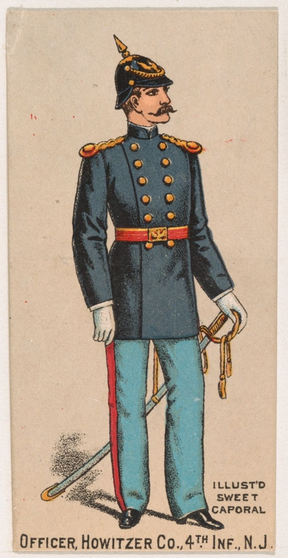Officer, Howitzer Company, 4th Infantry, New Jersey, from the Military Series (N224) issued by Kinney Tobacco Company to promote Sweet Caporal Cigarettes by Kinney Brothers Tobacco Company
