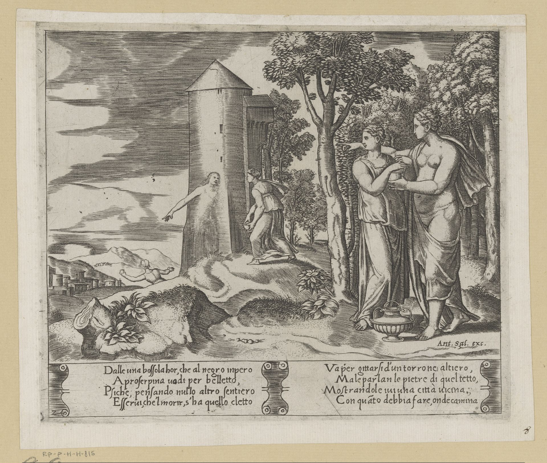 Psyche onderweg naar de onderwereld by Meester van de Dobbelsteen