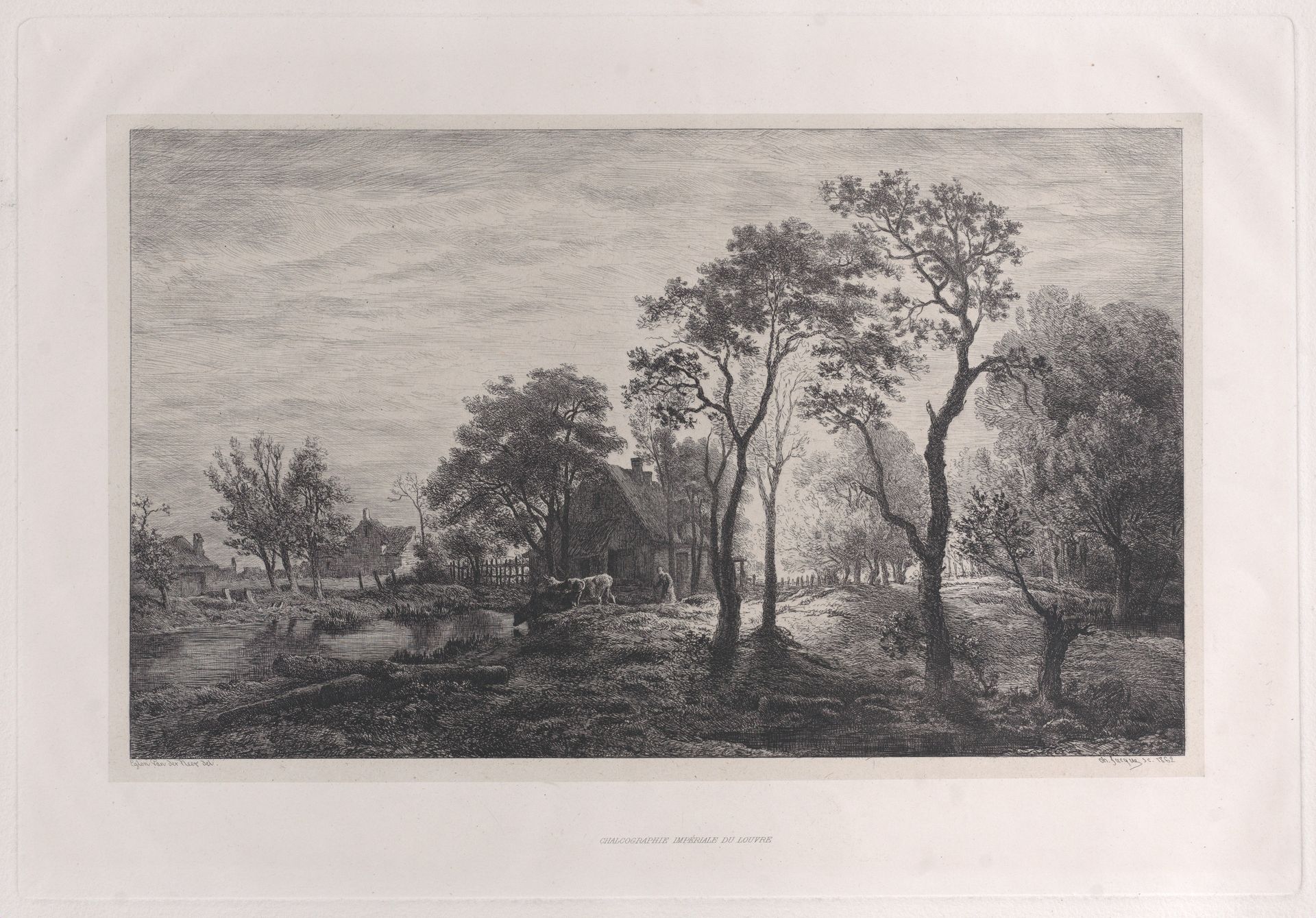 Landscape, after a sketch by Eglon van der Neer by Charles Jacque