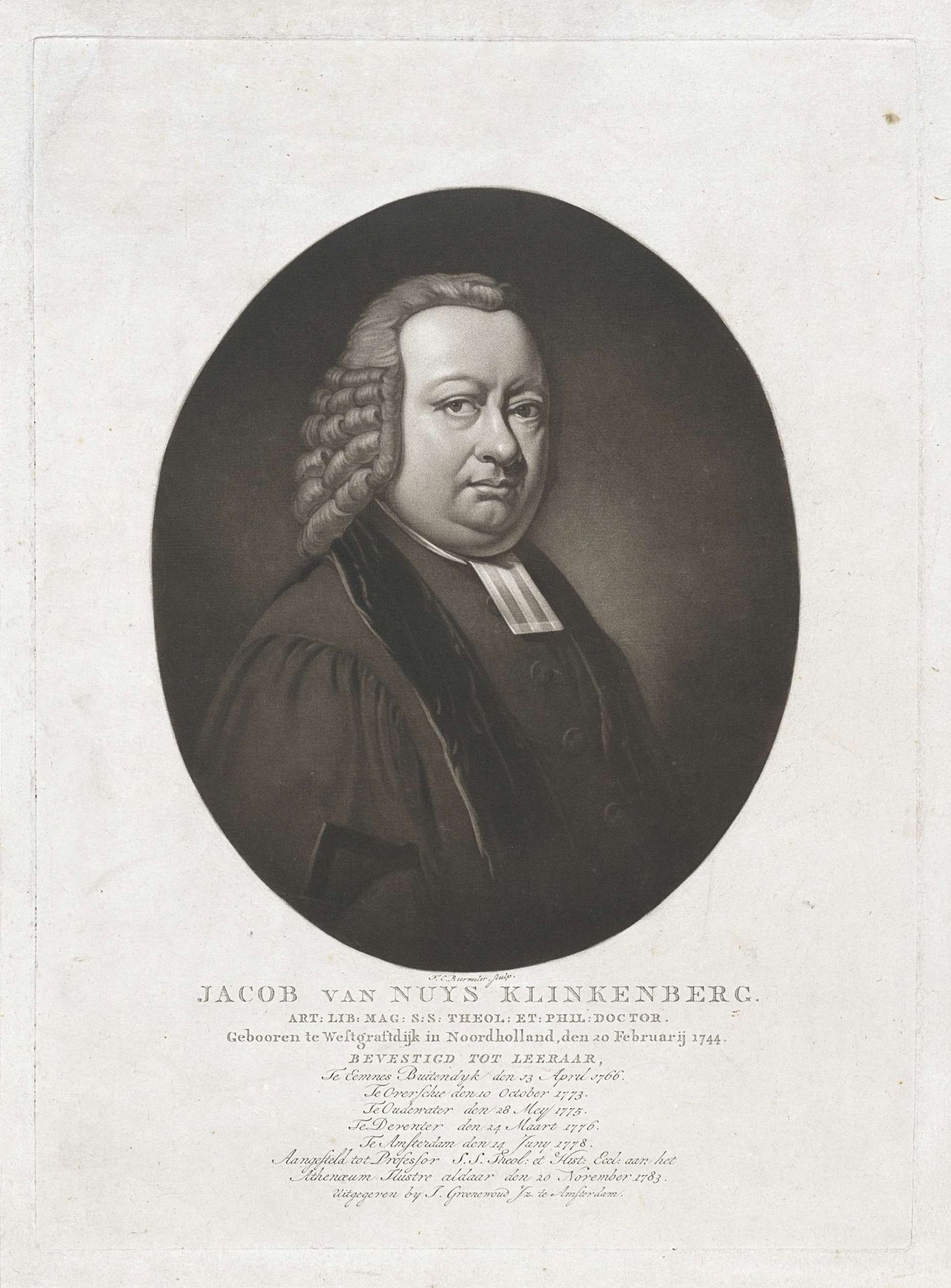 Portret van Jacob van Nuys Klinkenberg by Frederik Christiaan Bierweiler