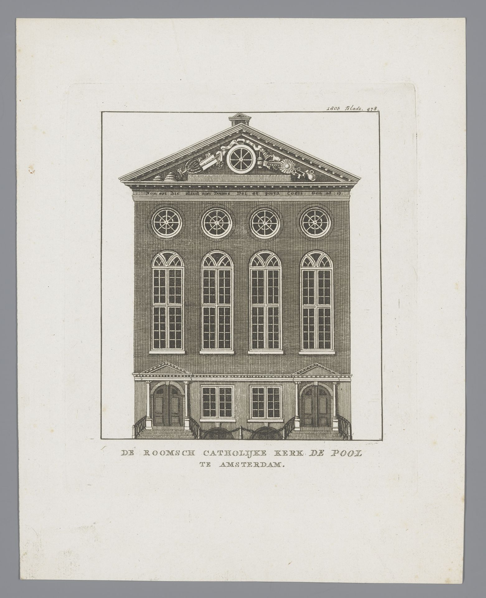 Vooraanzicht van de Rooms Katholieke kerk De Pool te Amsterdam by Anonymous