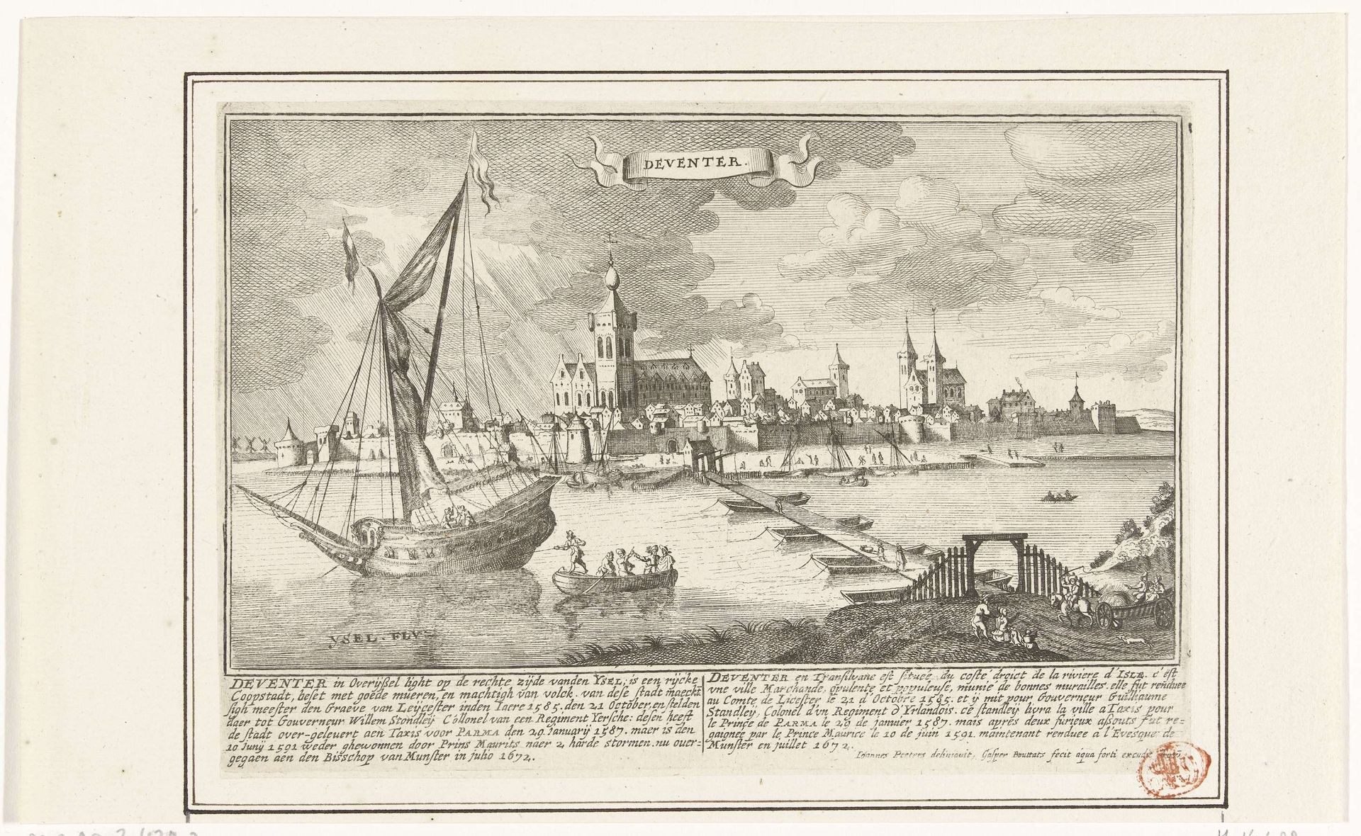 Gezicht op Deventer by Gaspar Bouttats