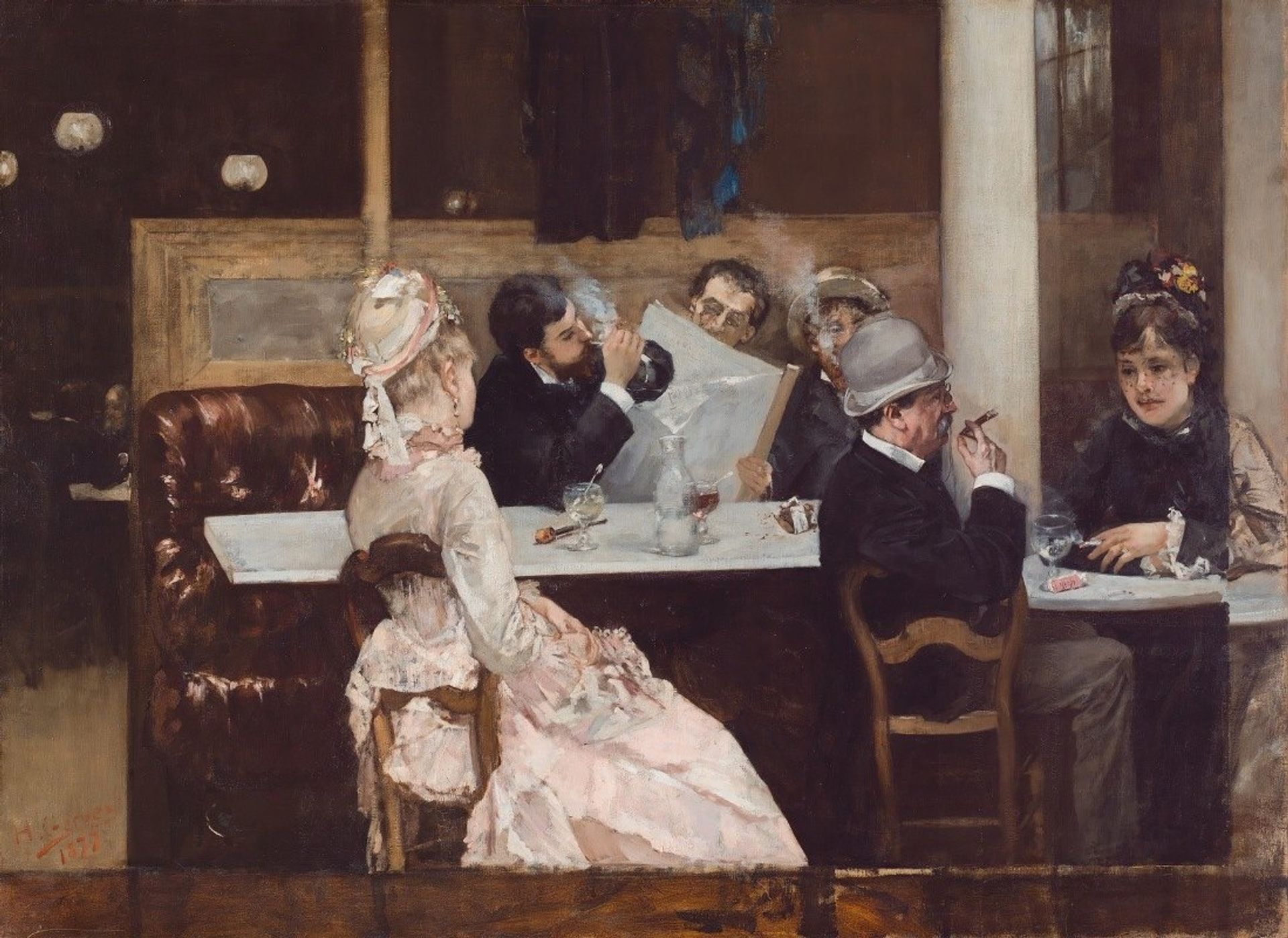 Café Scene In Paris by Henri Gervex