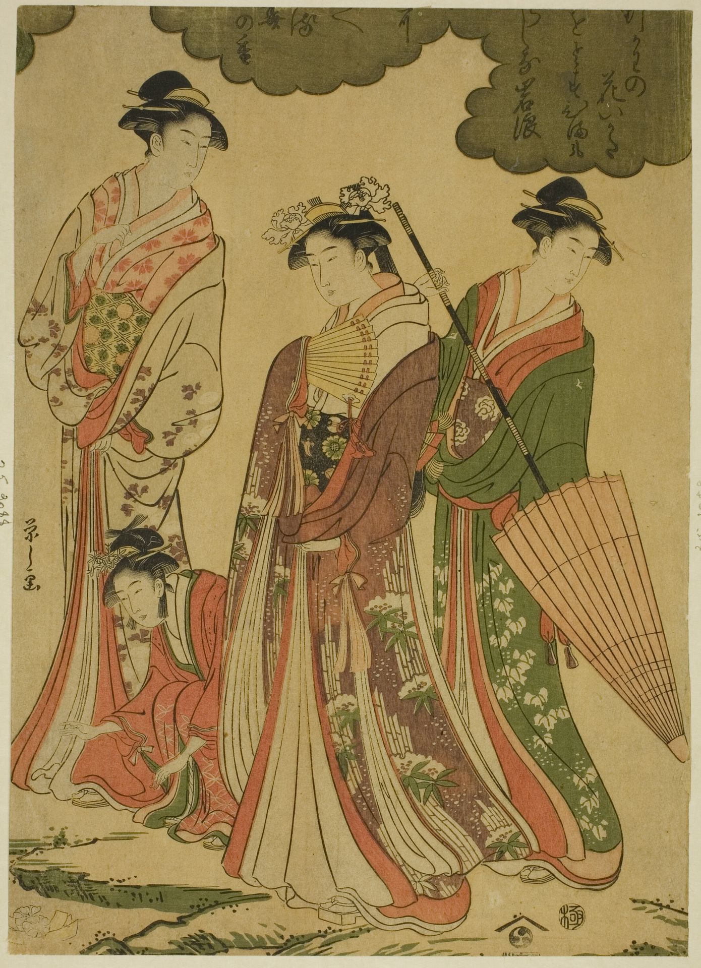 Women Viewing Cherry Blossoms by Chōbunsai Eishi 鳥文斎栄之