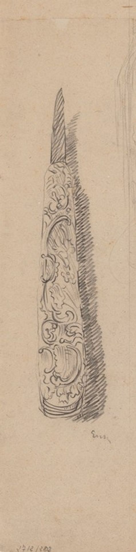 Pocket Knife with Worked Handle by James Ensor
