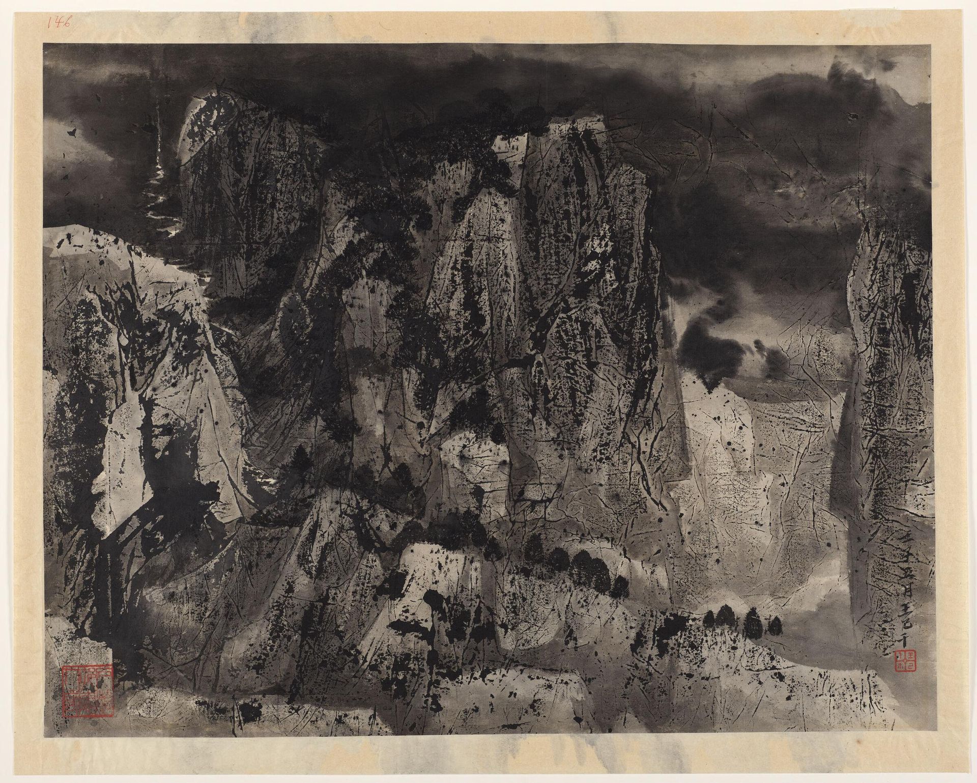 Landscape by C. C. Wang (Chi-Chien Wang) çå·±å?1972 (renzi year)