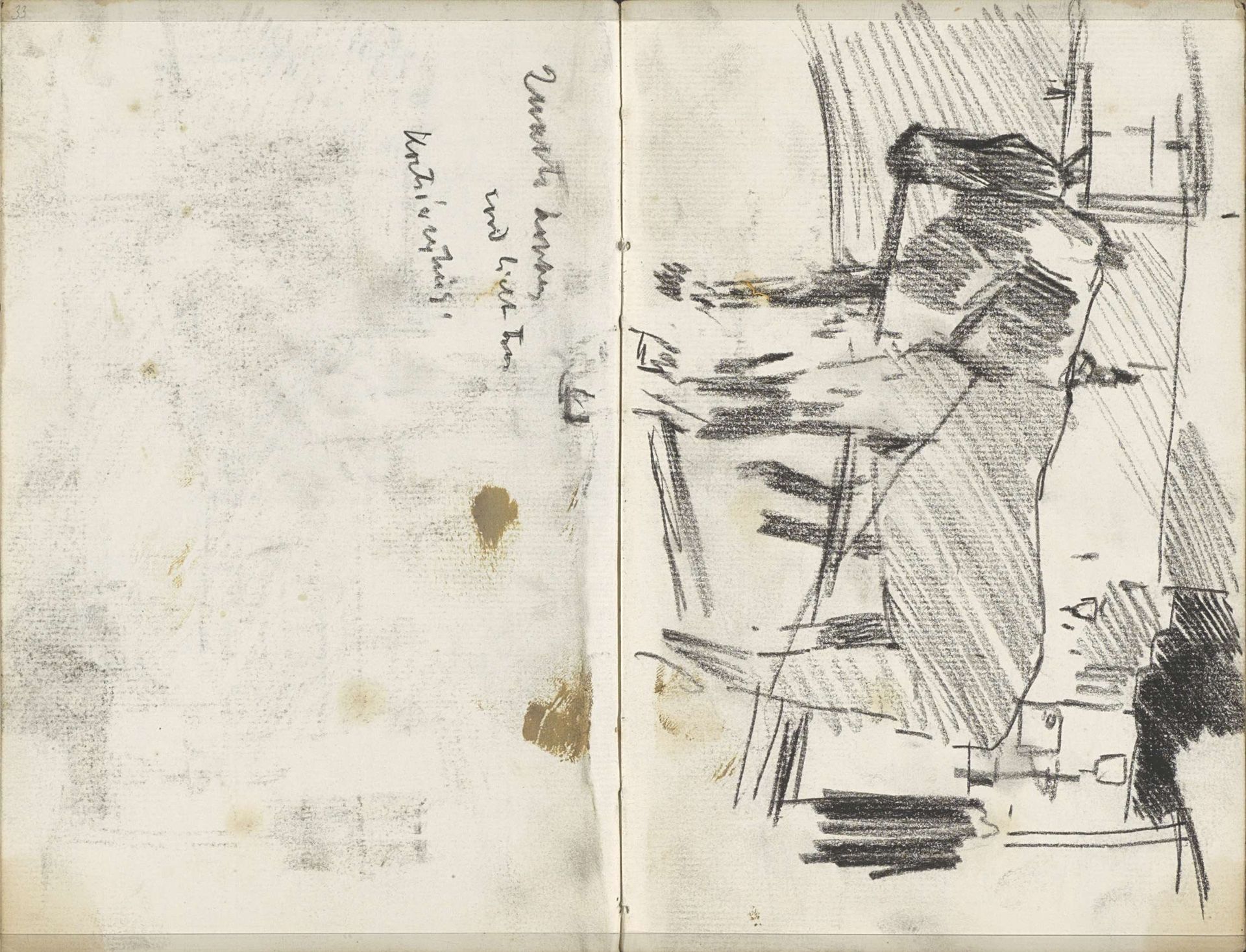 Gezicht in Amsterdam met twee aangespannen paarden by George Hendrik Breitner