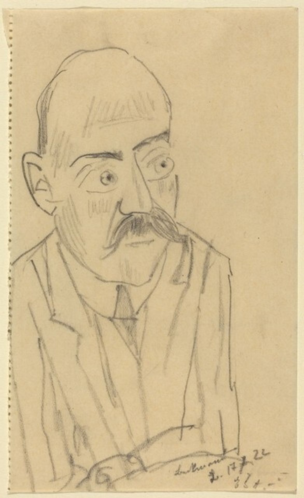 Portrait of a Man with a Mustache by Max Beckmann