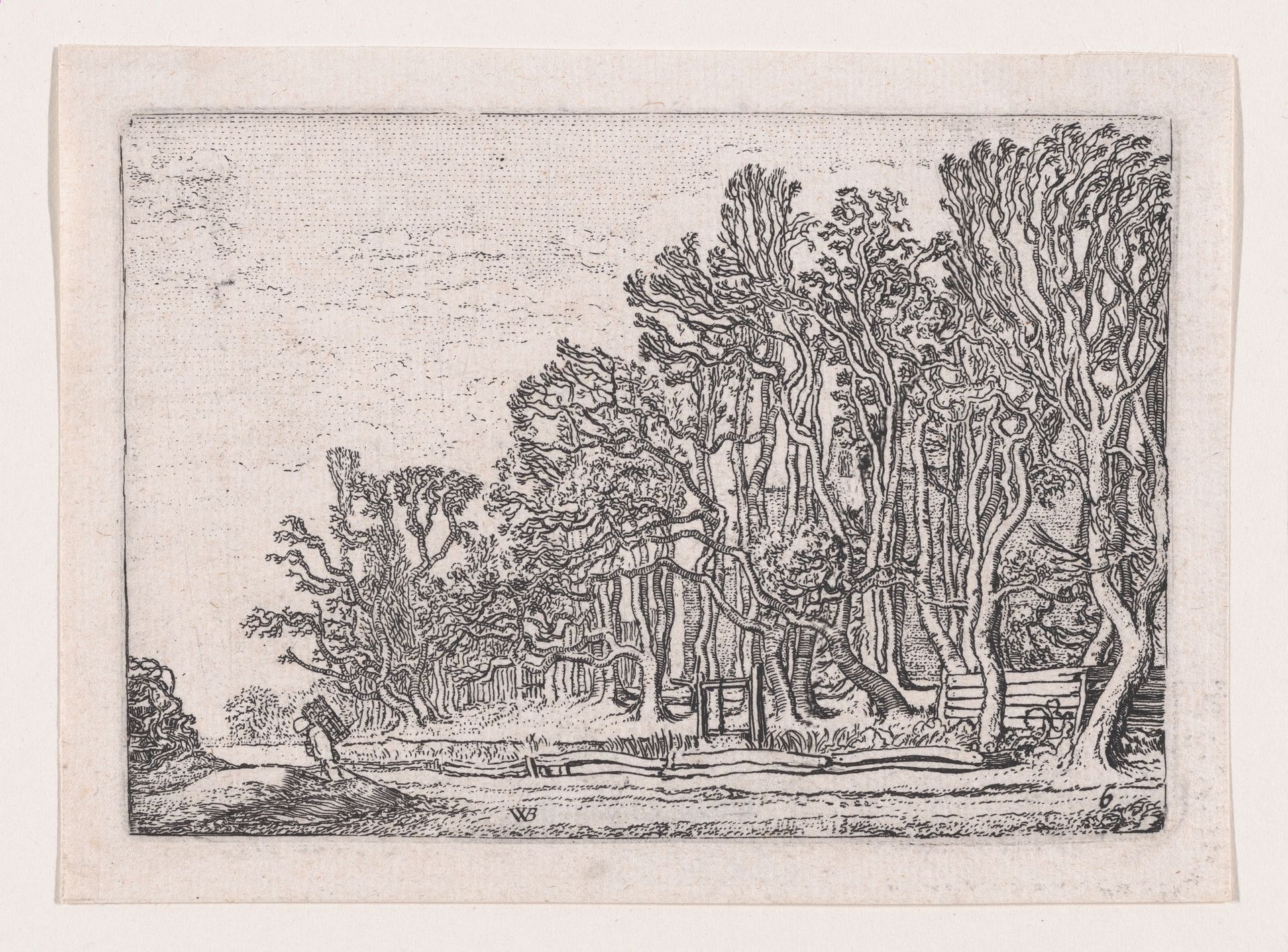 Two Plank Hedges, from Verscheyden Landtschapjes (Various Little Landscapes), Plate 6 by Willem Pietersz. Buytewech
