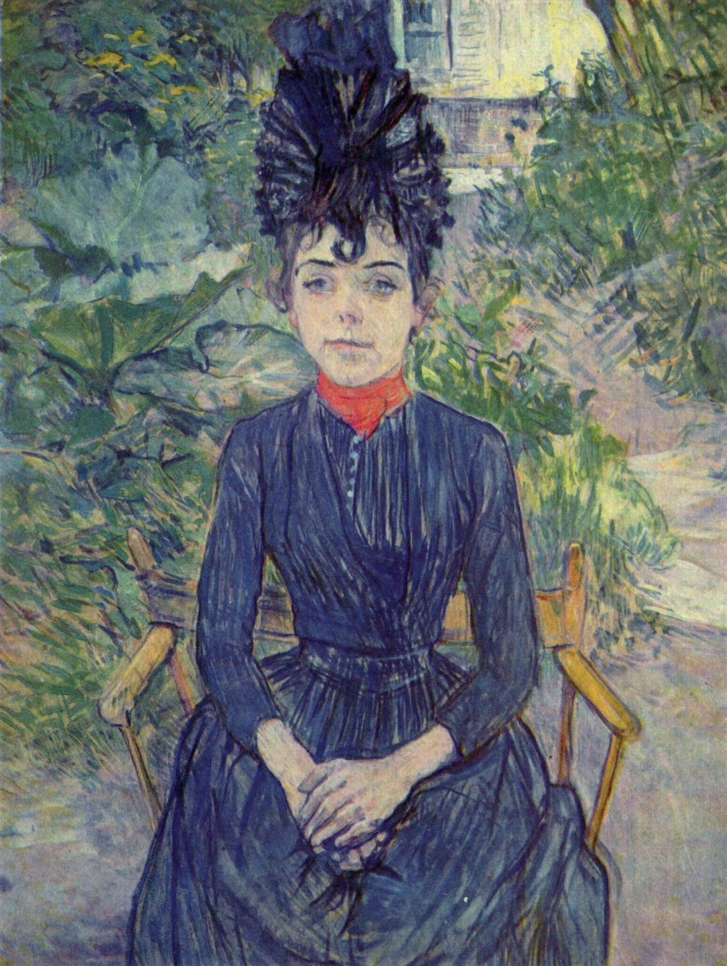 Seated Woman in the Garden of Mr. Forest Justine Dieuhl by Henri de Toulouse-Lautrec