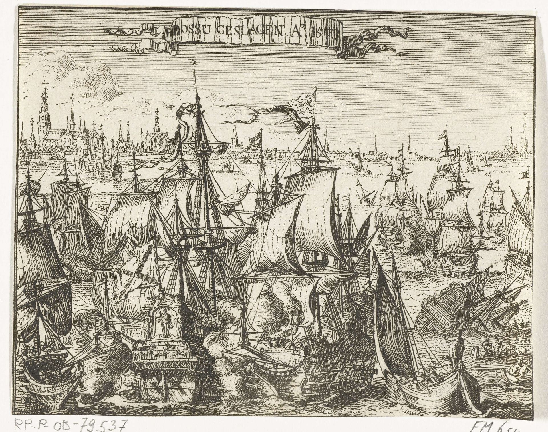 Bossu verslagen in de slag op de Zuiderzee, 1573 by Romeyn de Hooghe