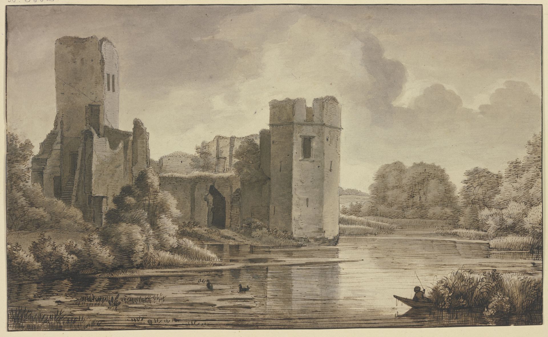Ruine von Schloss Honingen in Kralingen bei Rotterdam by Jacob Esselens