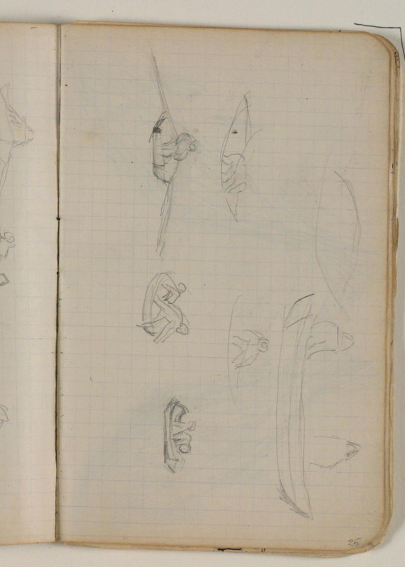 Skitser af et par fiskere i en jolle by Niels Larsen Stevns