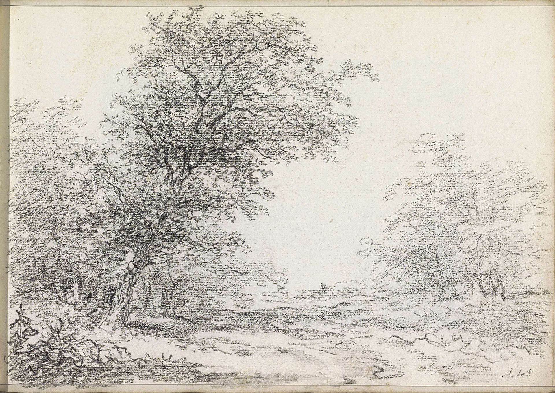 Landschap met bomen by Andreas Schelfhout