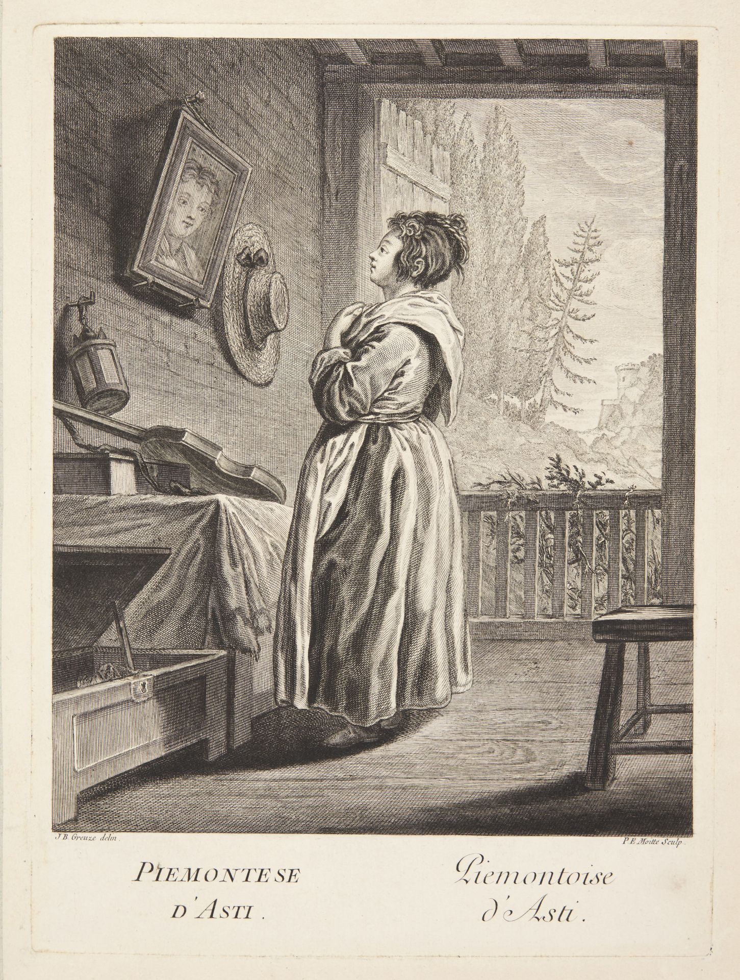Kvinde fra Asti (Piemontoise d'Asti) by Pierre Etienne Moitte