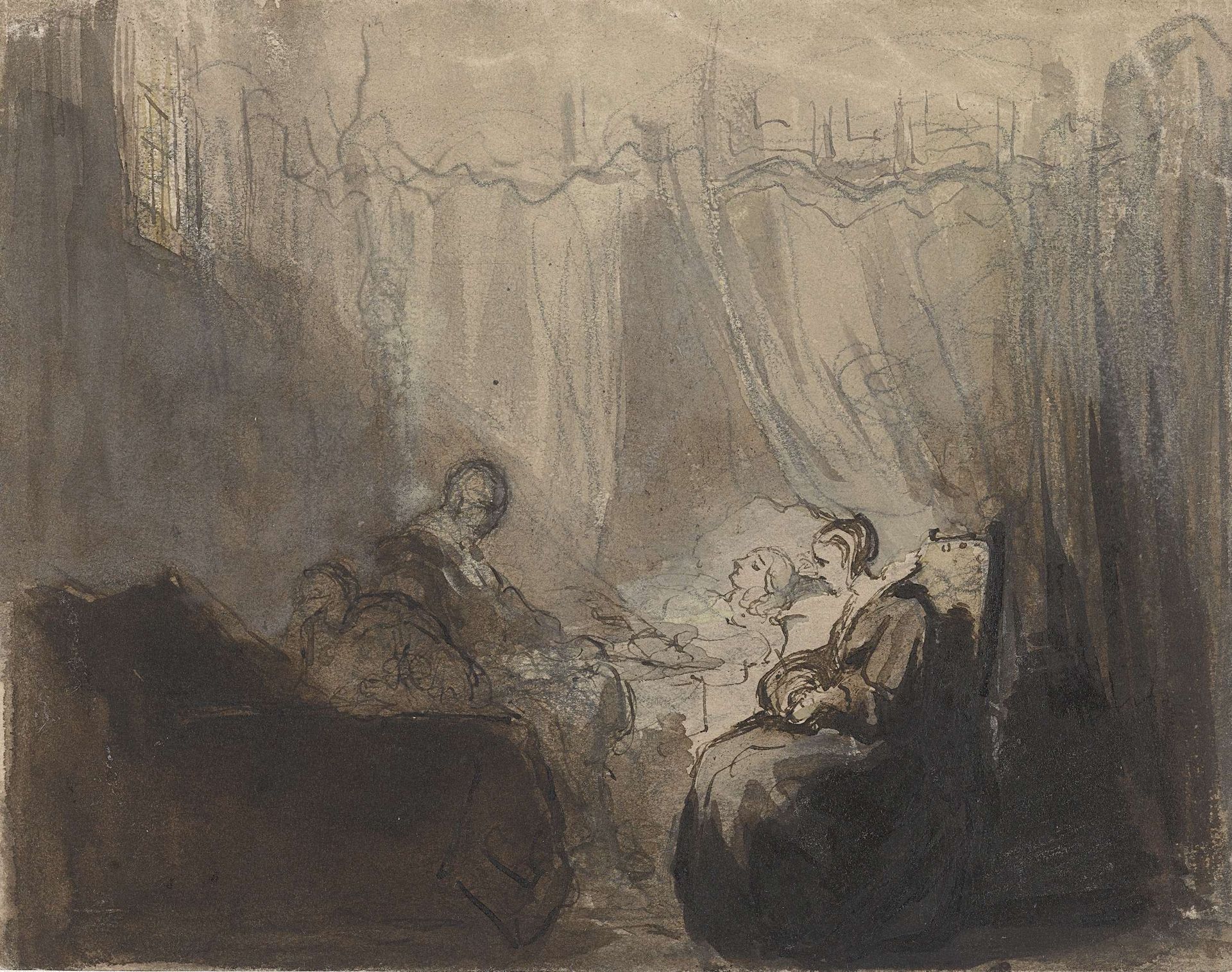 Een ziekbed by Christoffel Bisschop