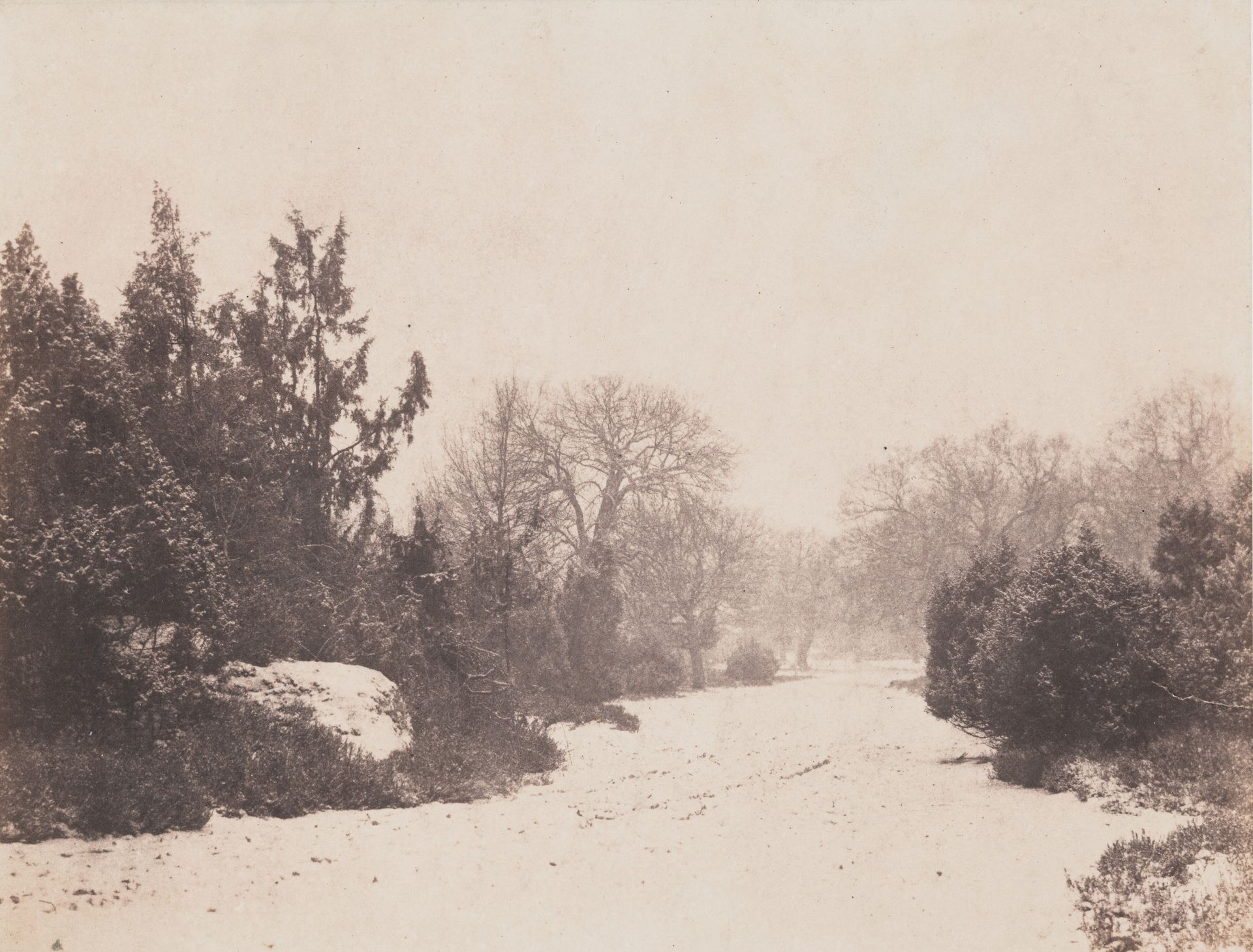 Barbizon Roadway in Snow by Eugène Cuvelier