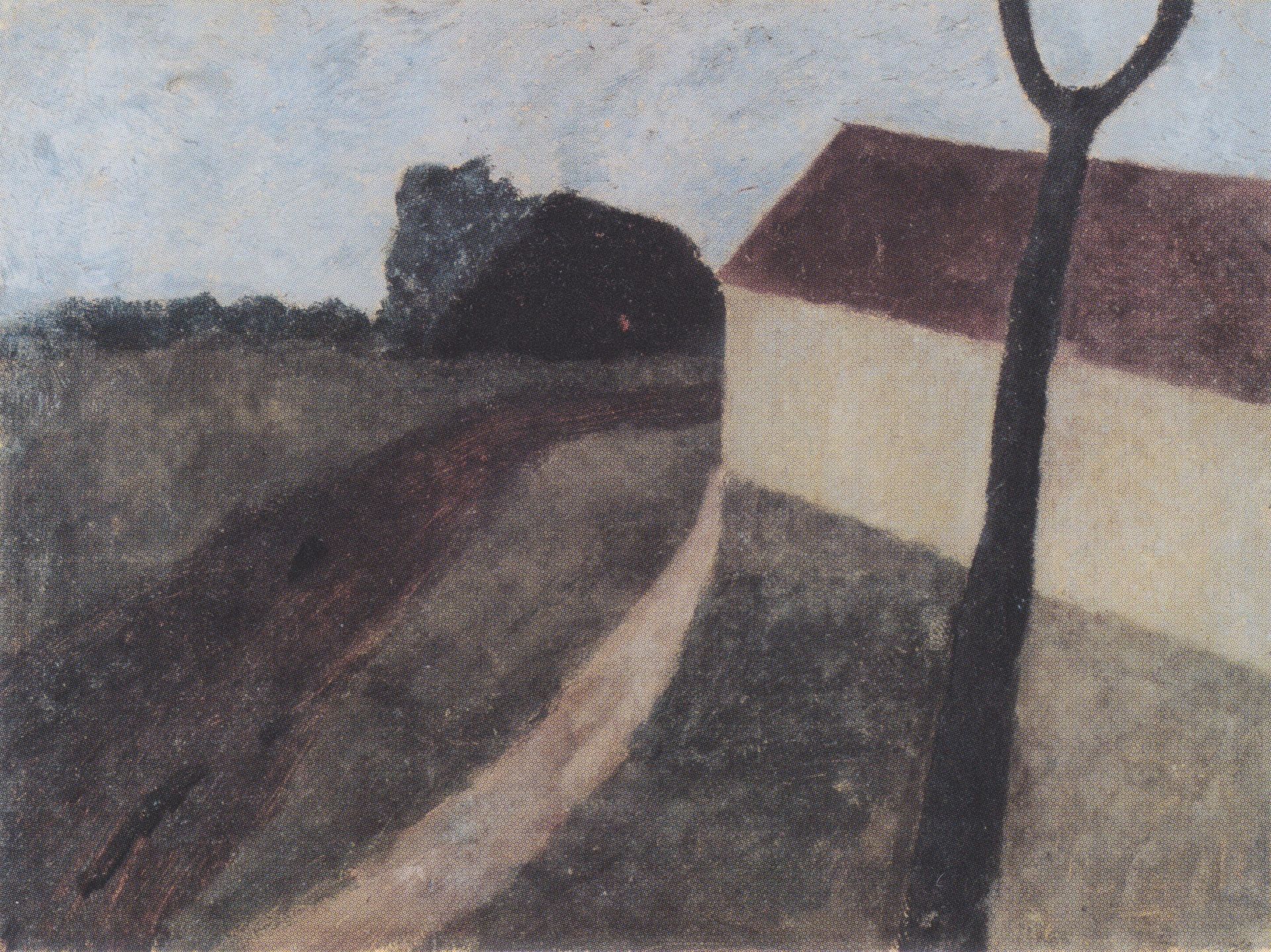 Twilight landscape with house and fork by Paula Modersohn-Becker
