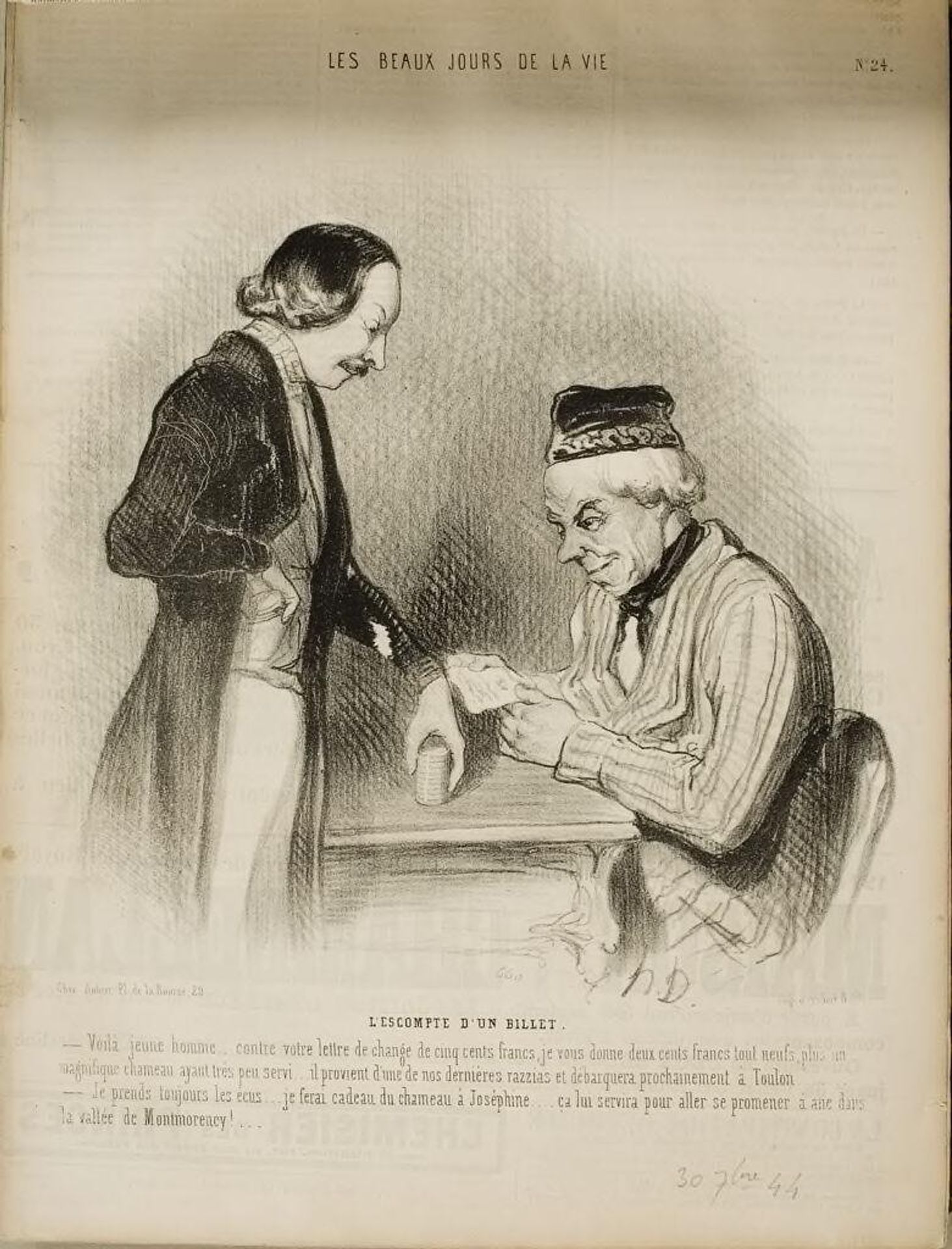 Cashing a Bill by Honoré Daumier
