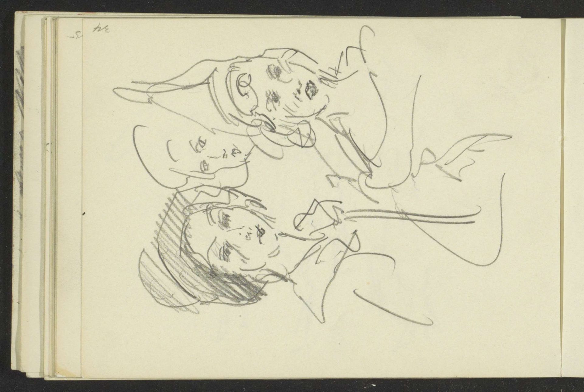 Drie vrouwen in kostuums, mogelijk variétédanseressen by Isaac Israels
