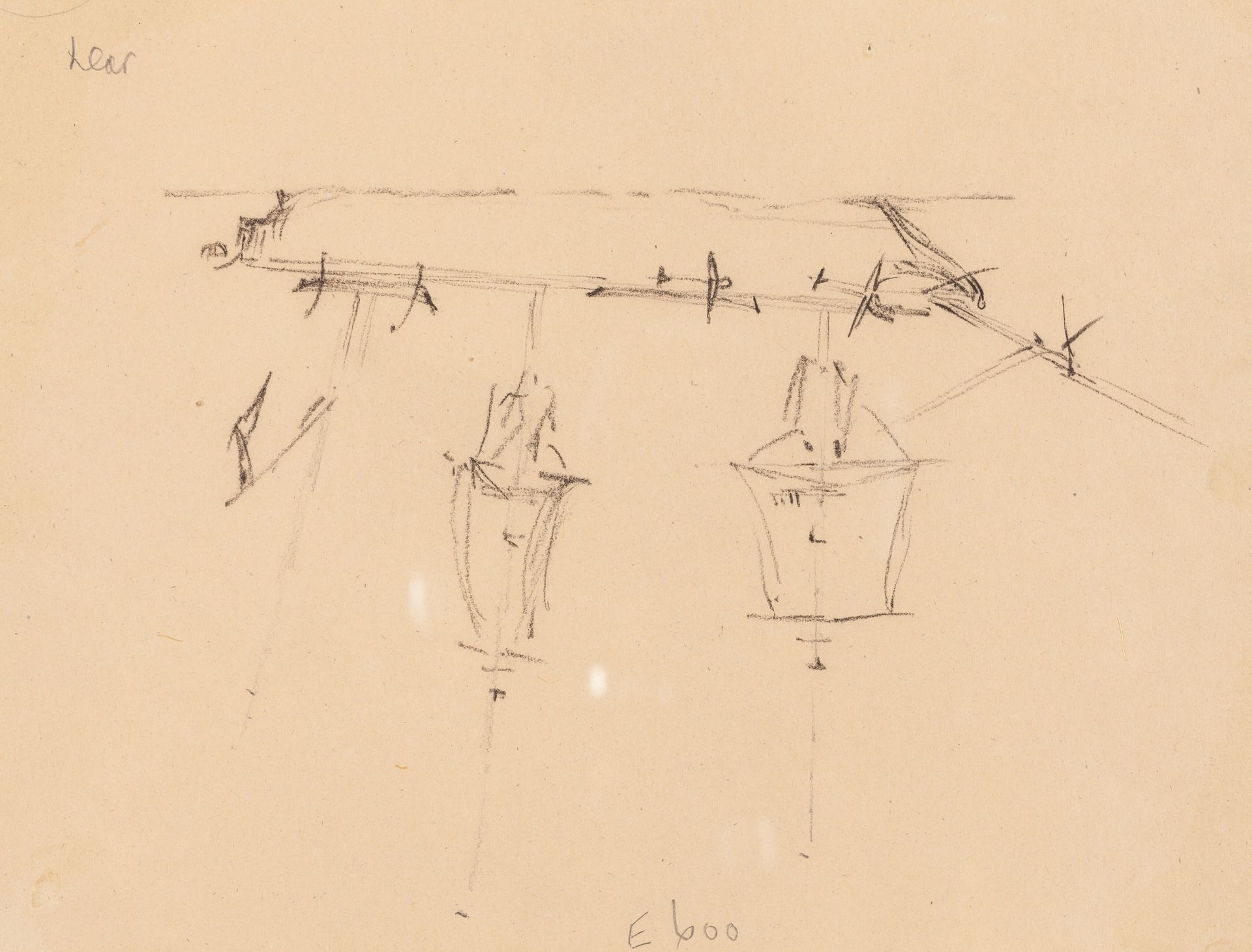 A Sailing Ship [verso] by Edward Lear