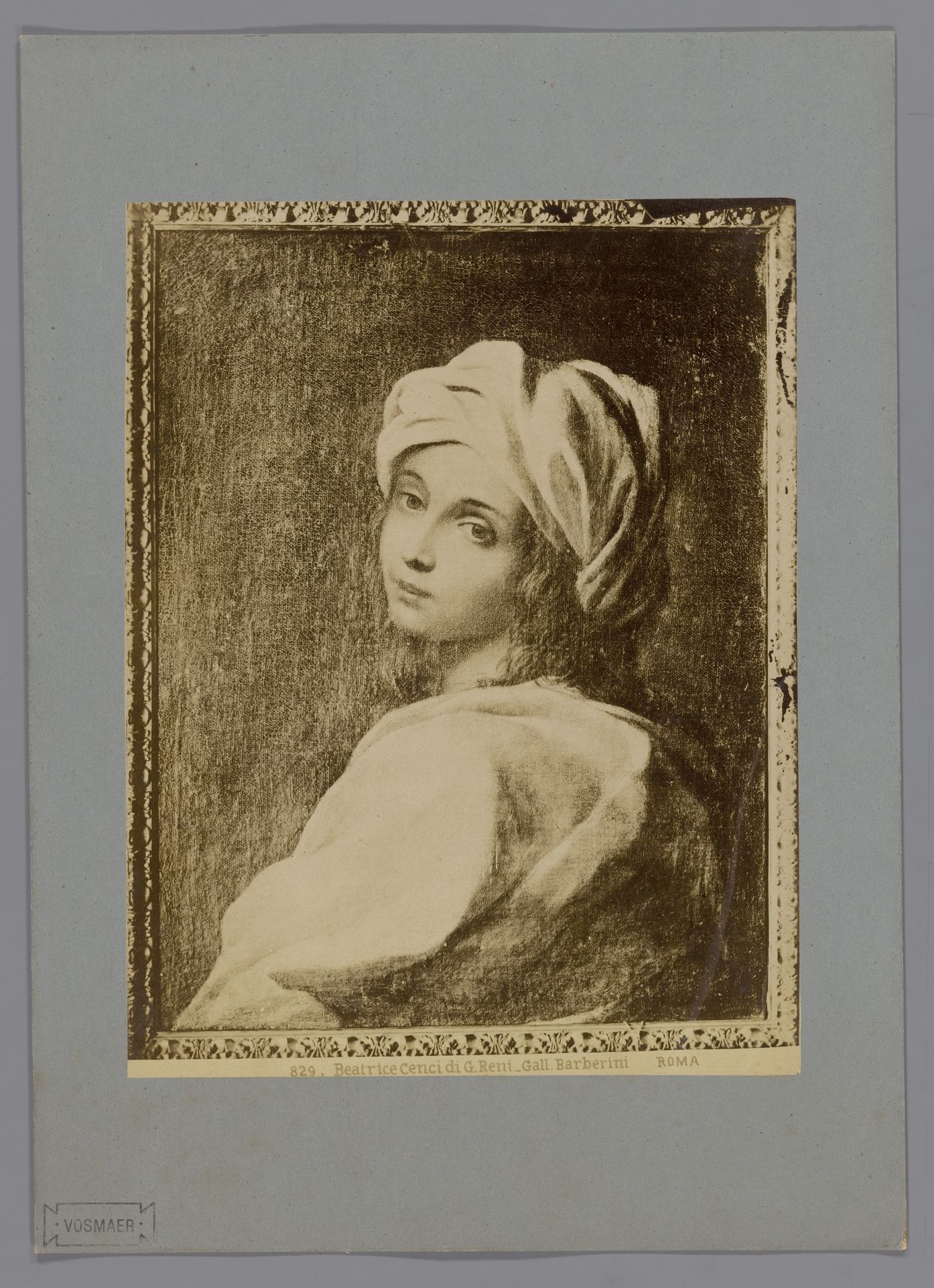 Fotoreproductie van een geschilderd portret van Beatrice Cenci door Guido Reni, in de Galleria Barberini te Rome by Anonymous