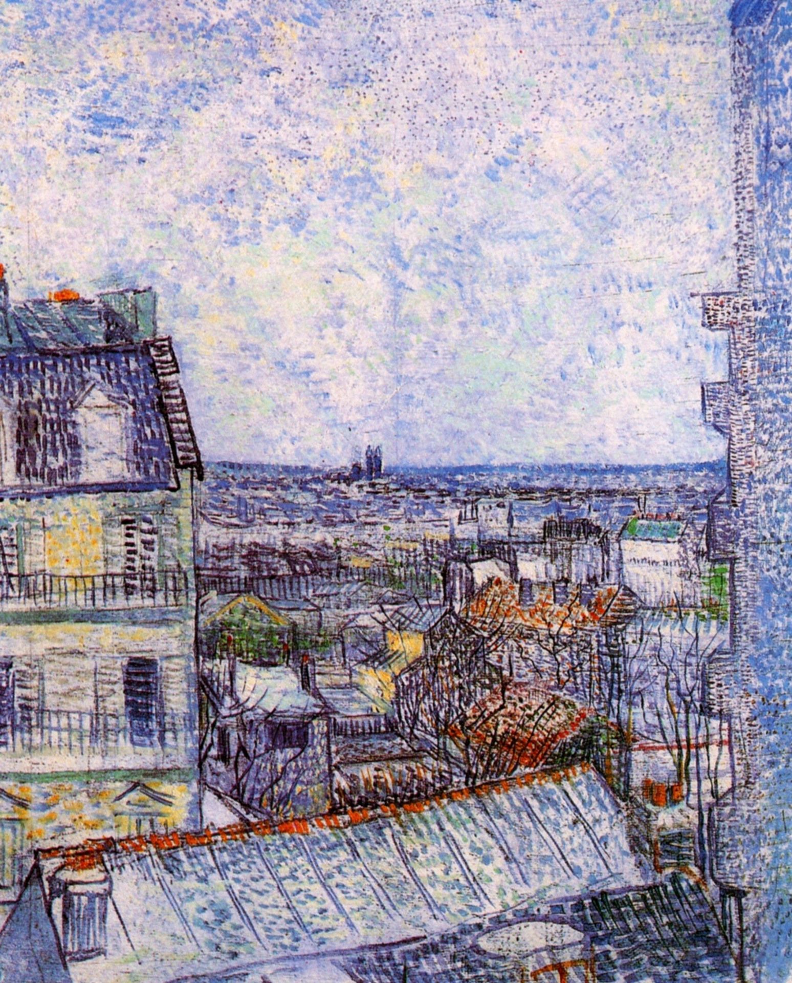 View from Vincent's room in the Rue Lepic by Vincent van Gogh