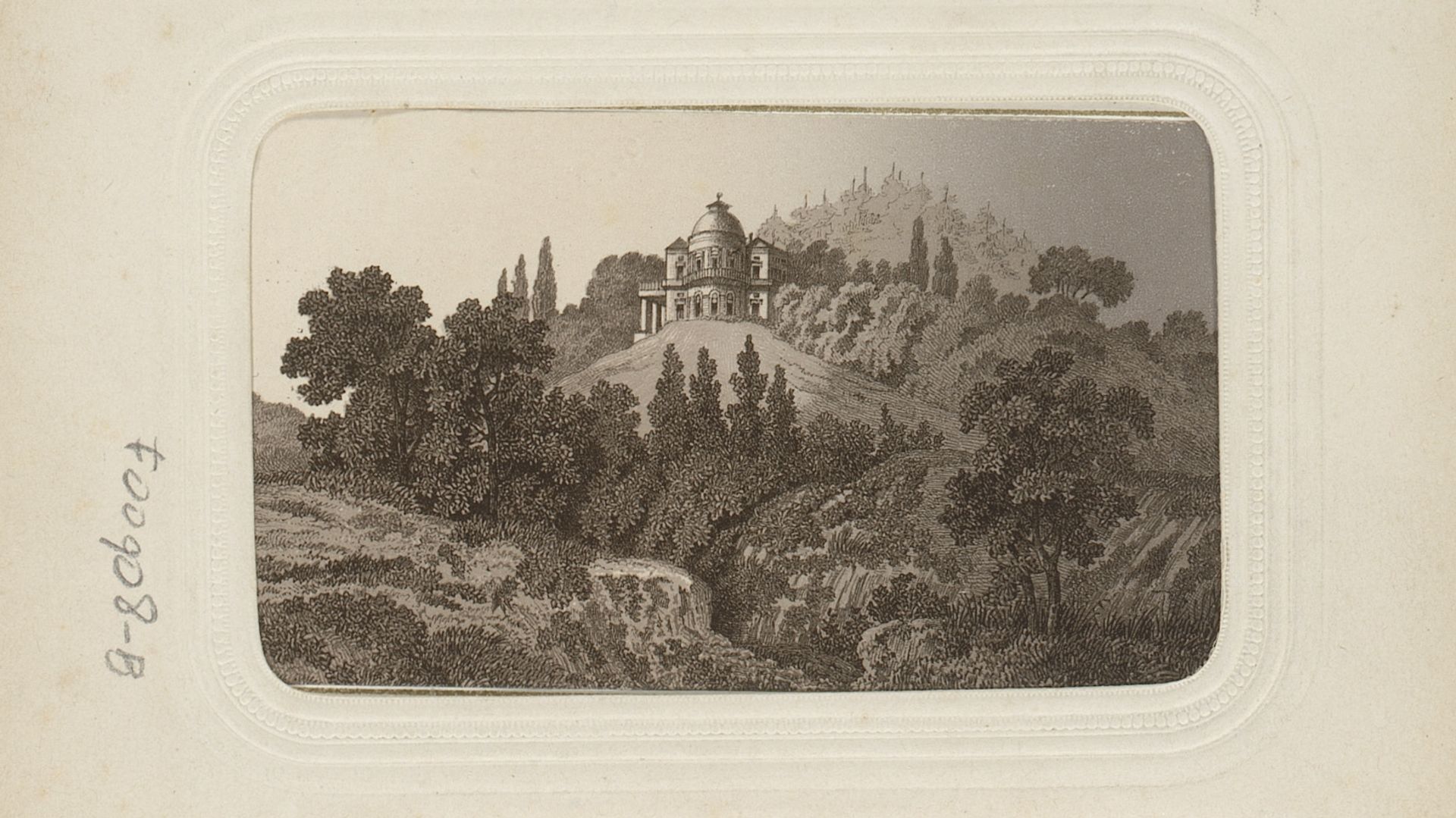 Fotoreproductie van prent van een gezicht op de Louisberg bij Aken by Jm. v. Ph. Frey