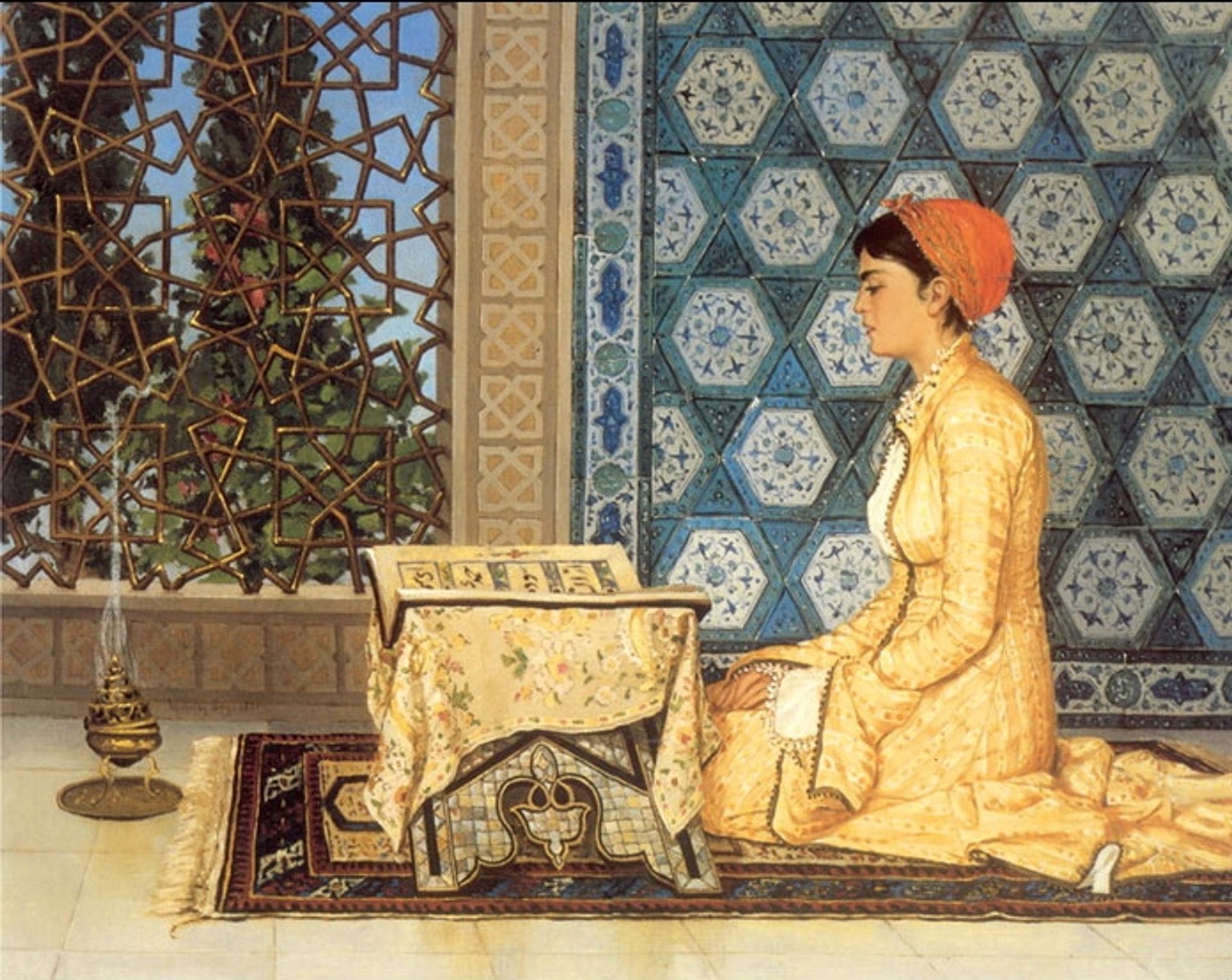 Girl Reciting Qu'ran by Osman Hamdi