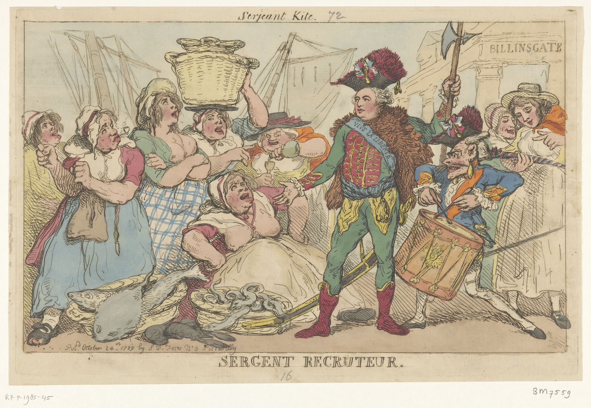 Hertog van Orléans tussen de visvrouwen, 1789 by Thomas Rowlandson