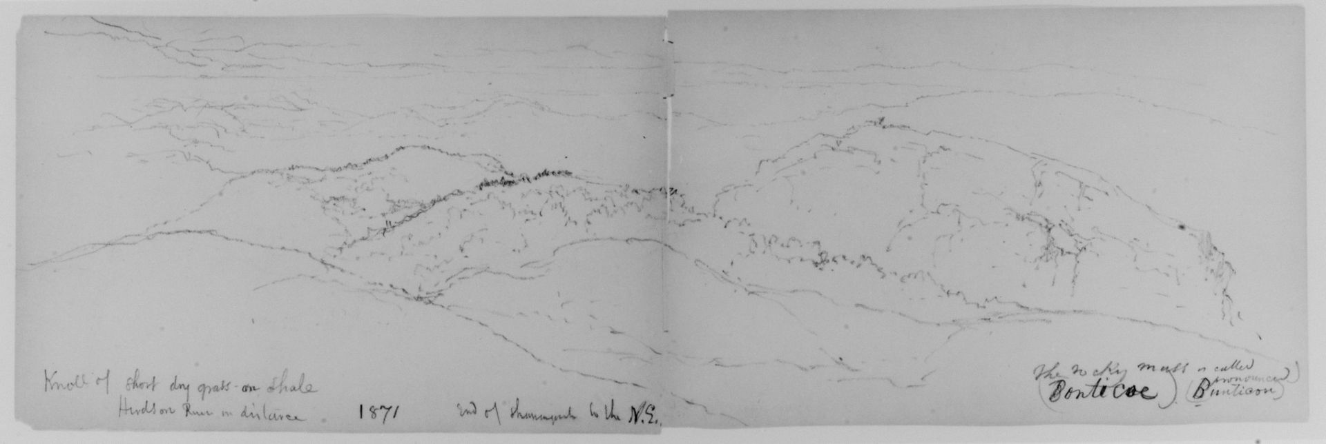 Shawangunk Mt., Catskills, 1871 (from Sketchbook) by Daniel Huntington