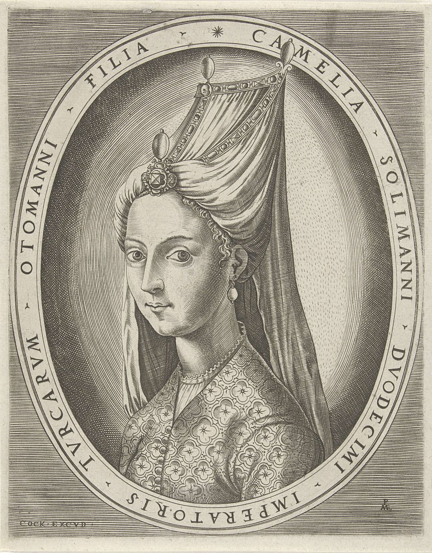 Portret van Camalia, dochter van Suleyman I de Grote by Pieter van der Heyden