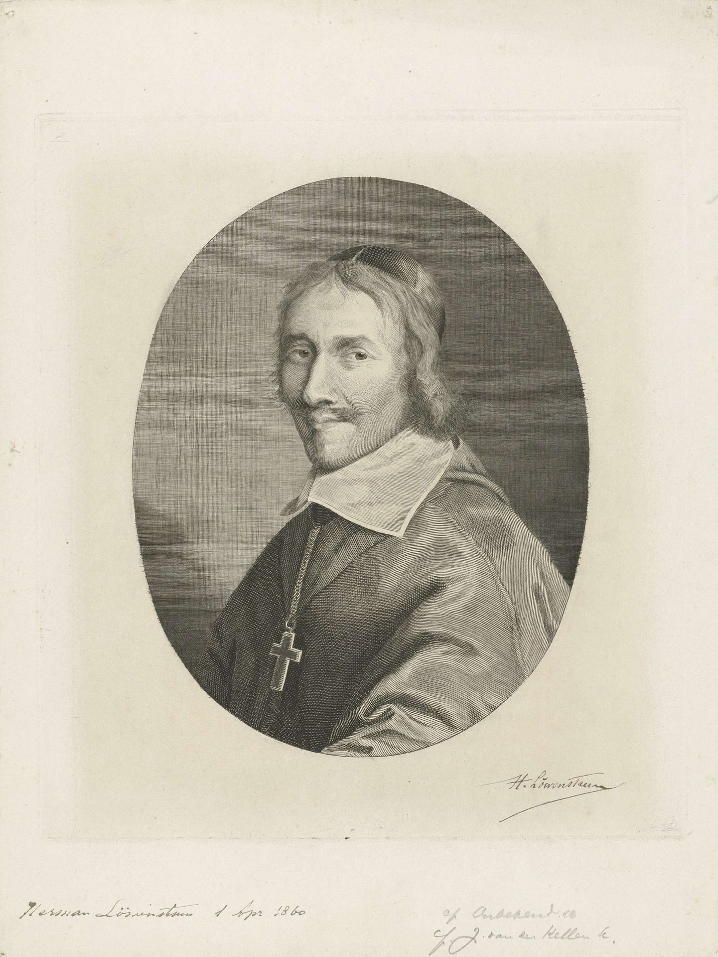 Portret van kardinaal Mazarin by Herman Löwenstam