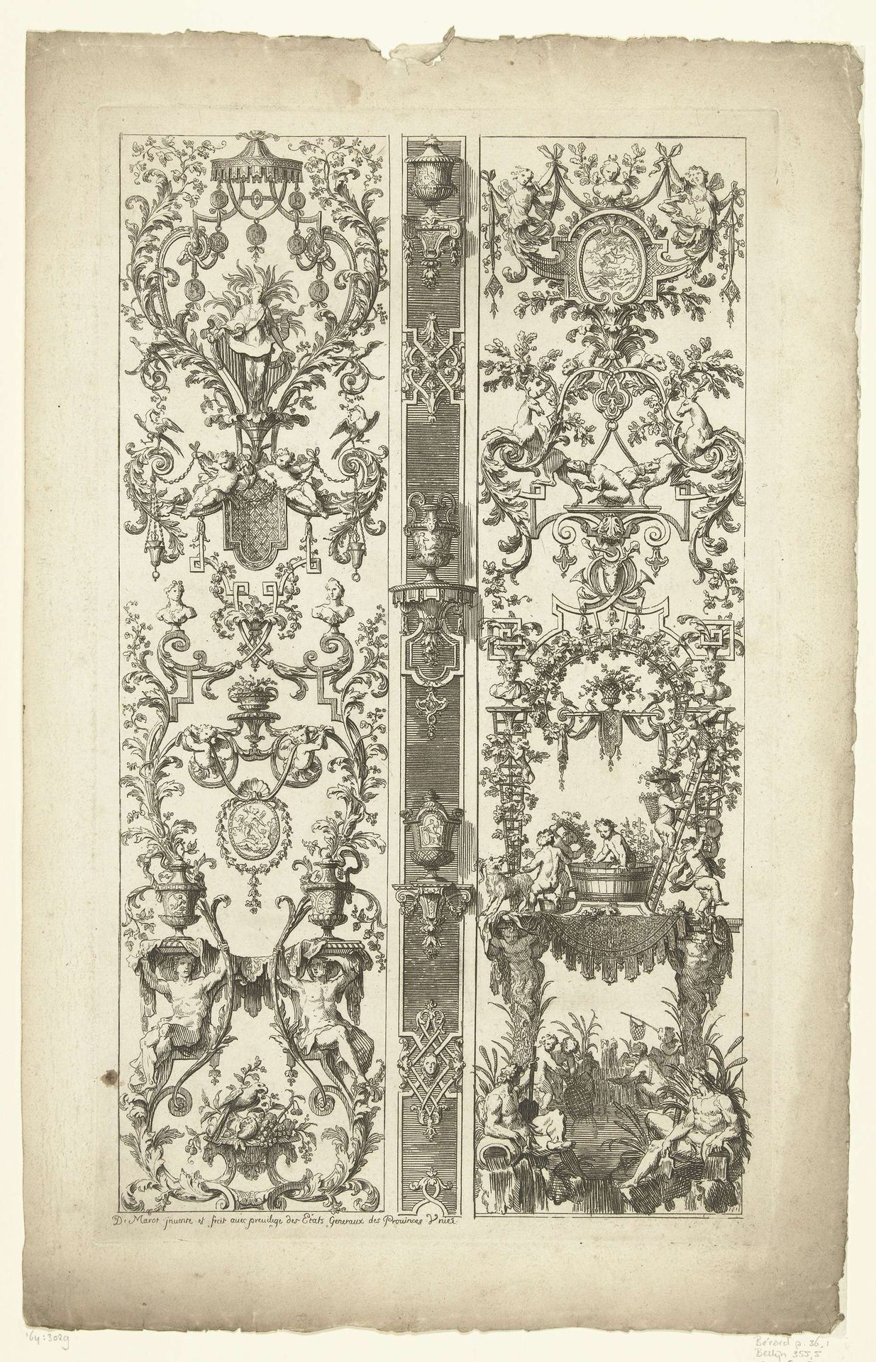 Twee panelen met moderne grotesken by Daniël (I) Marot