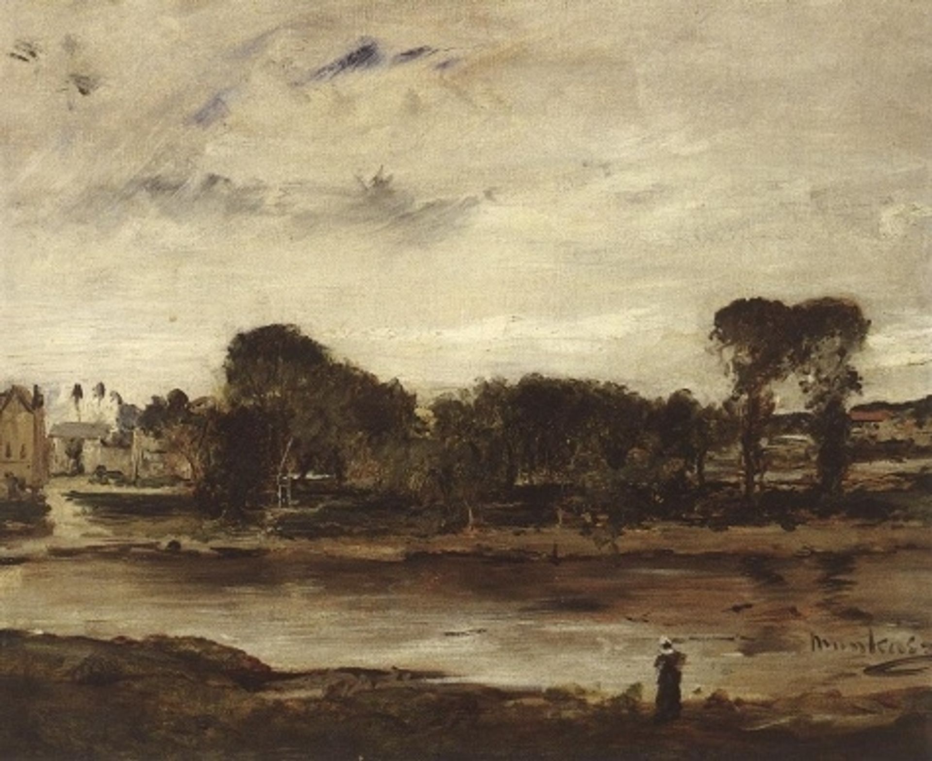 Landscape with River by Mihaly Munkacsy