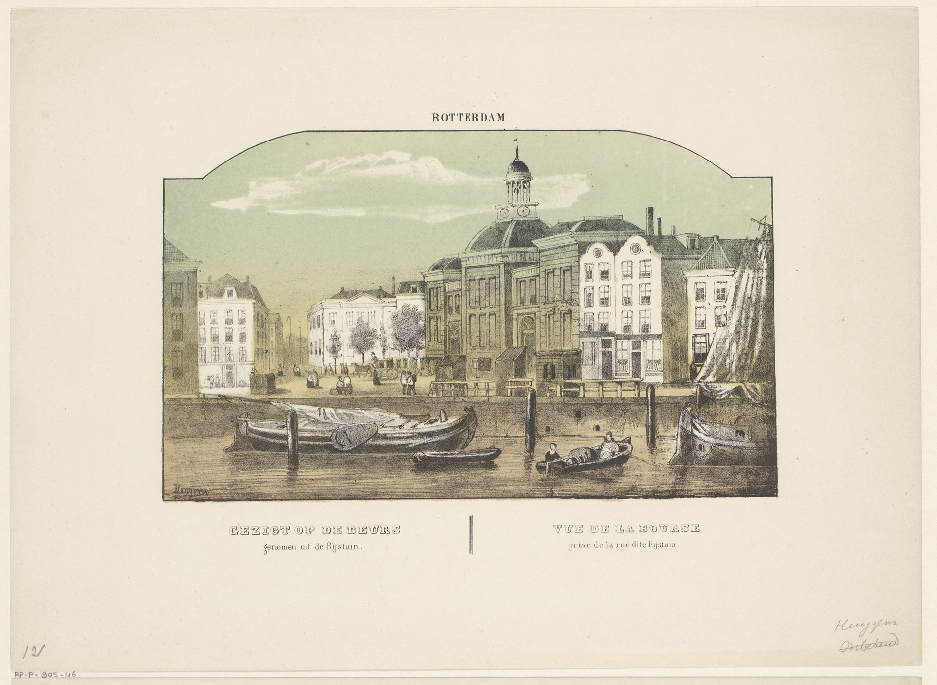 Gezicht op de beurs in Rotterdam by Frederik Lodewijk Huygens