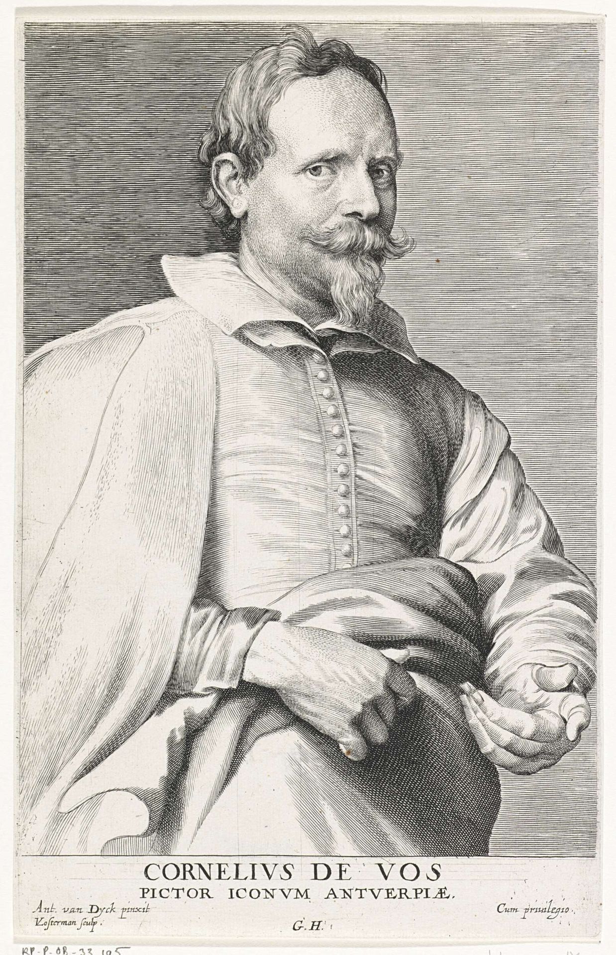 Portret van Cornelis de Vos by Lucas Vorsterman I