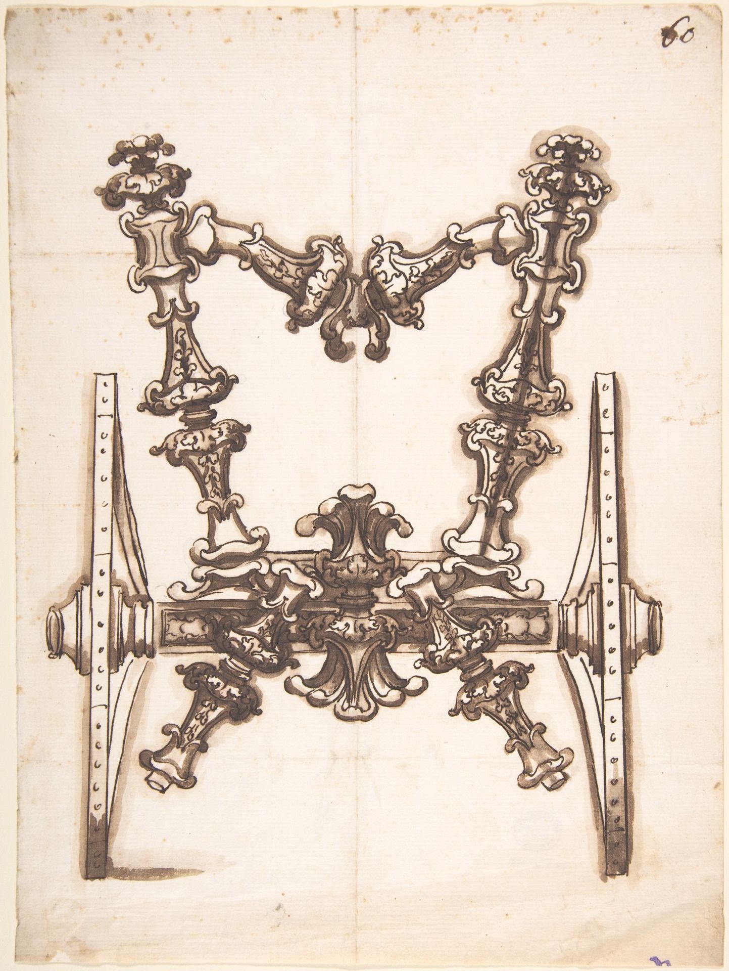 Rear View of the Wooden Structure of a Carriage by Anonymous