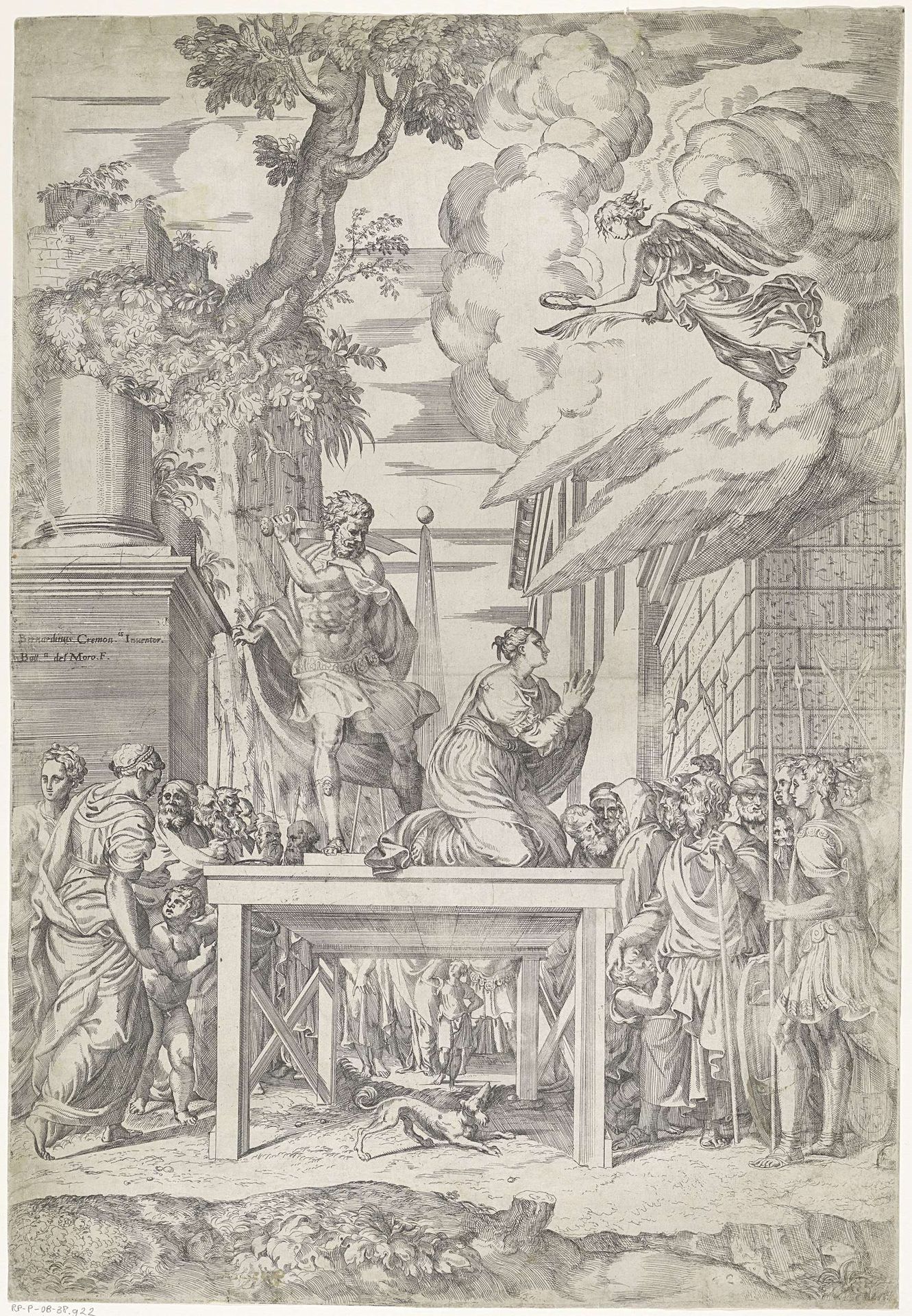 Martelaarschap van de heilige Justina van Antiochië by Battista Angolo del Moro
