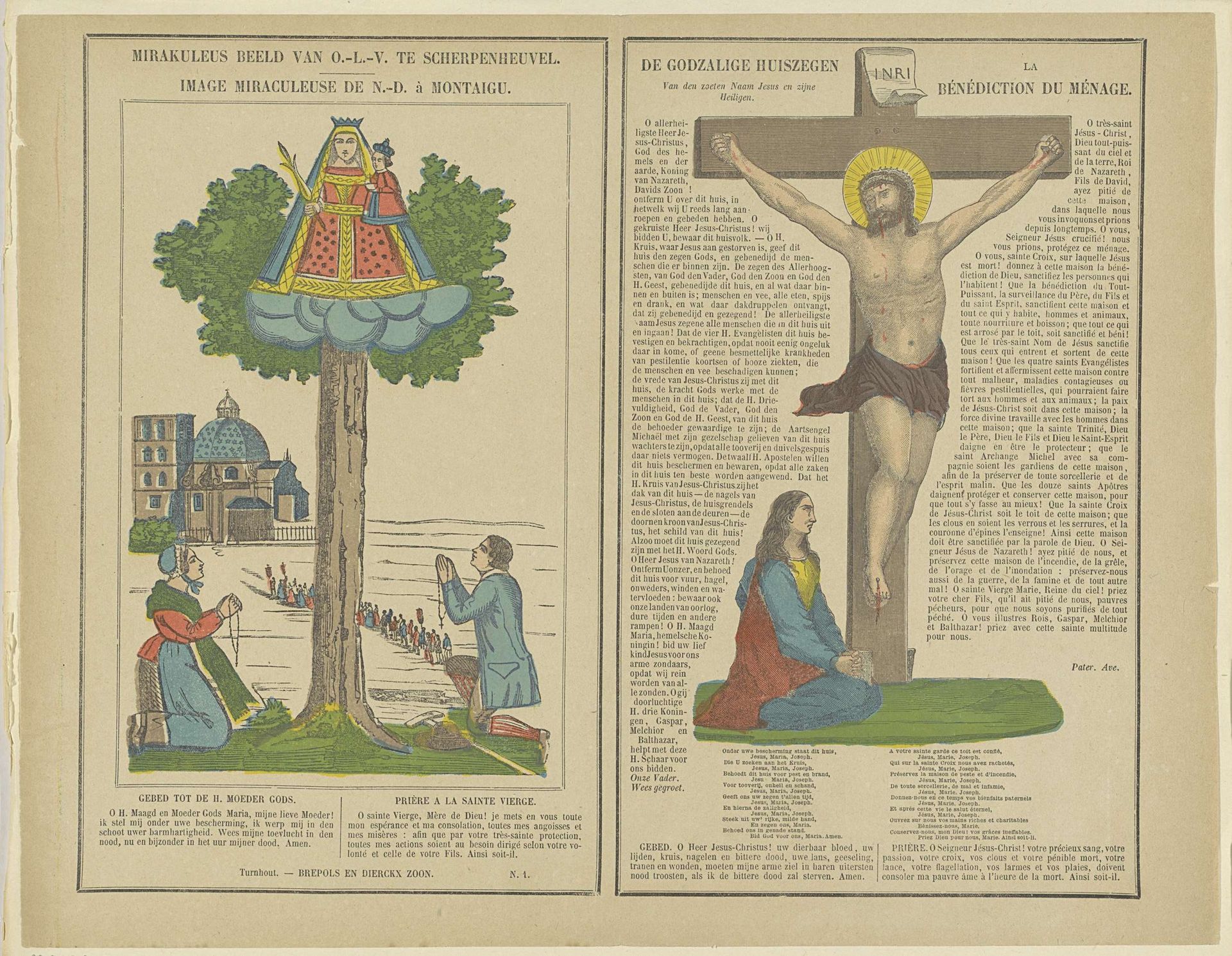 Mirakuleus beeld van O.-L.-V. te Scherpenheuvel / Image miraculeuse de N.-D. à Montaigu / De Godzalige huiszegen / La Bénédiction du Ménage by Brepols & Dierckx zoon
