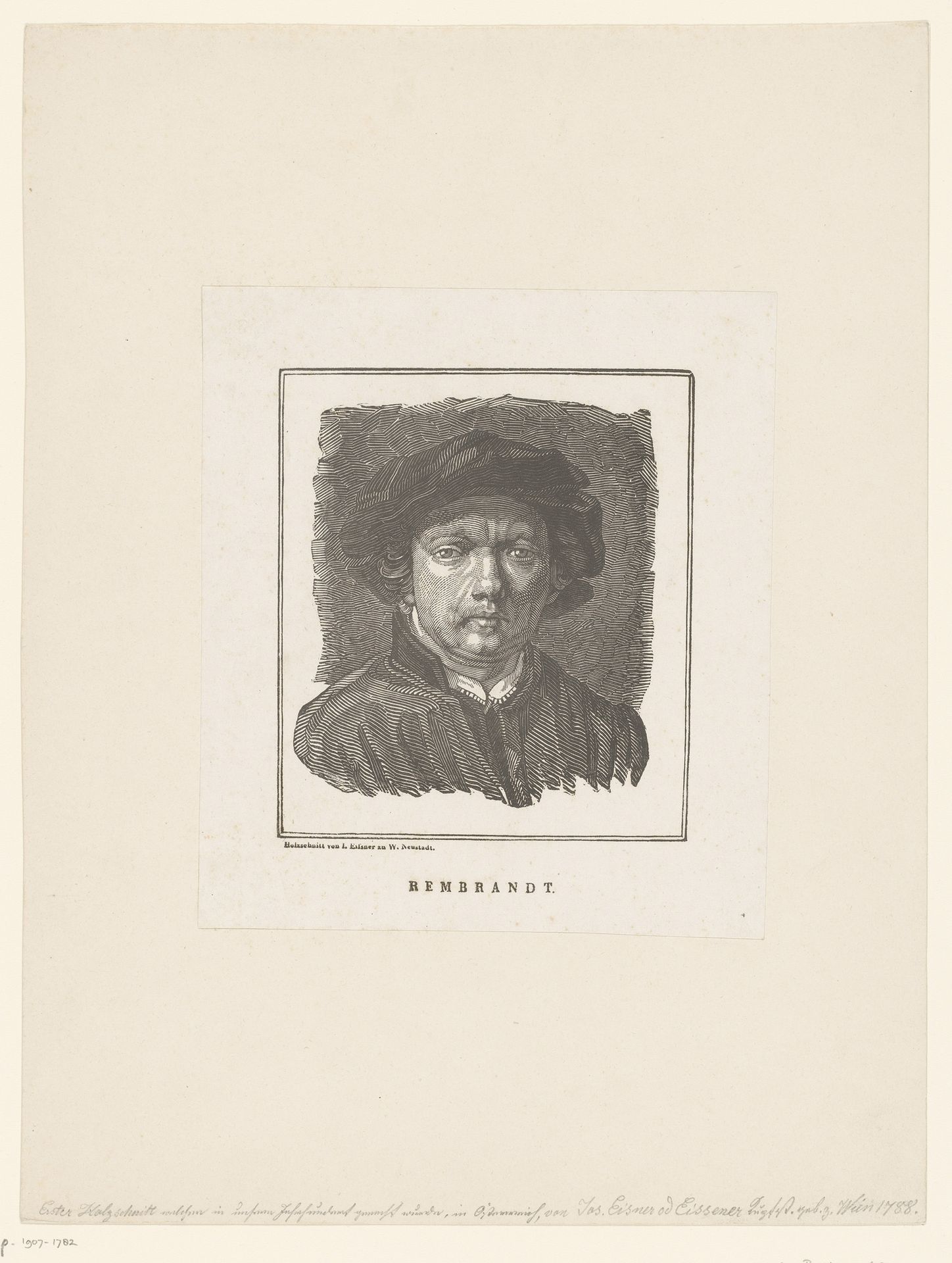 Portret van Rembrandt van Rijn by Joseph (II) Eisner