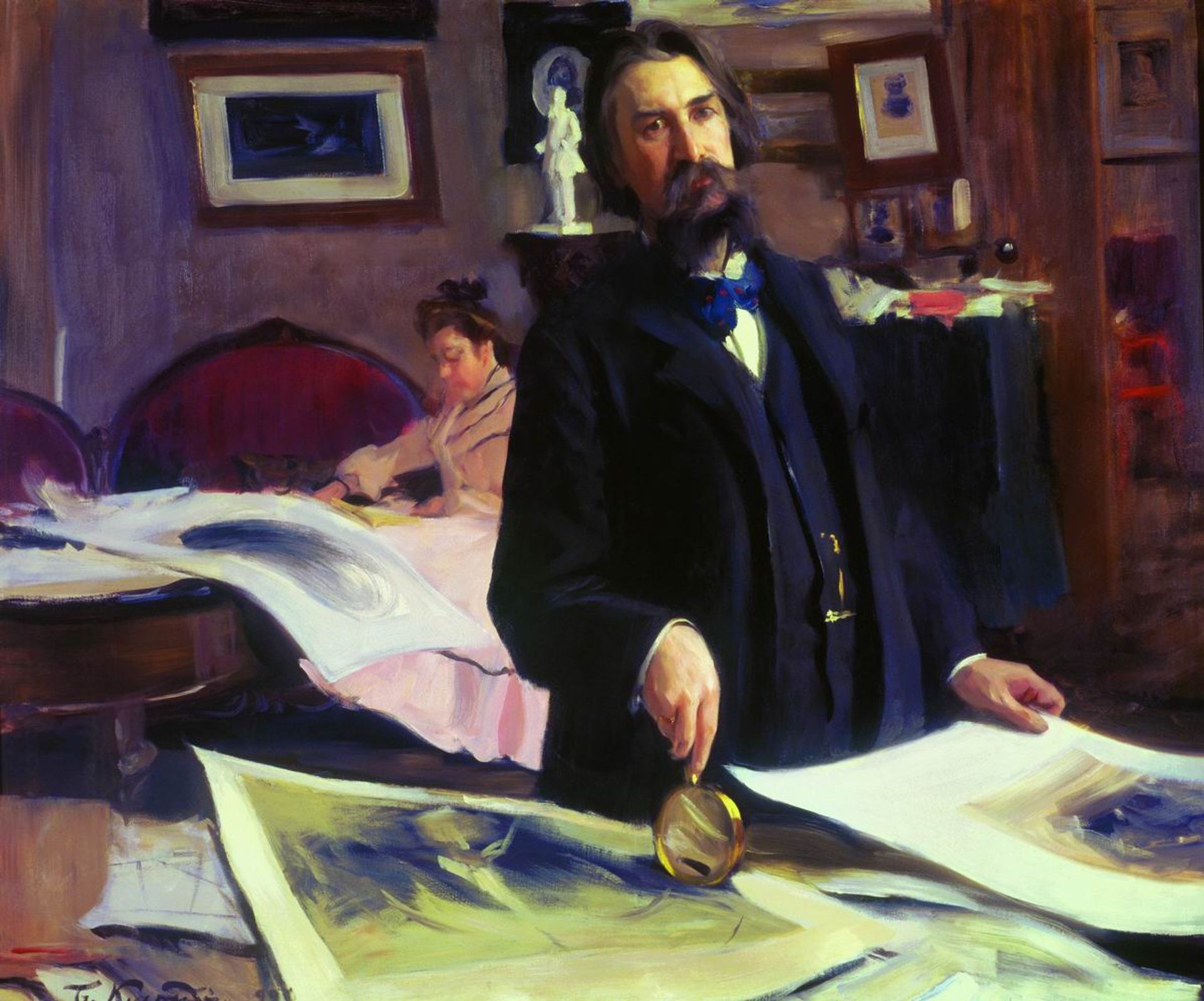 Portrait of Vasily Vasilyevich Mate by Boris Kustodiev