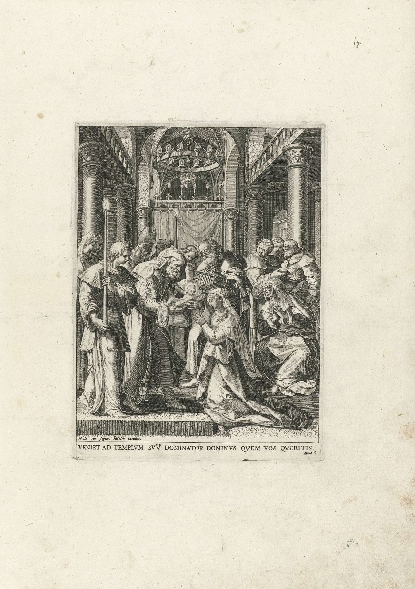 Presentatie in de Tempel by Johann Sadeler I